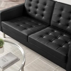 Loft Tufted Vegan Leather Loveseat by Modway