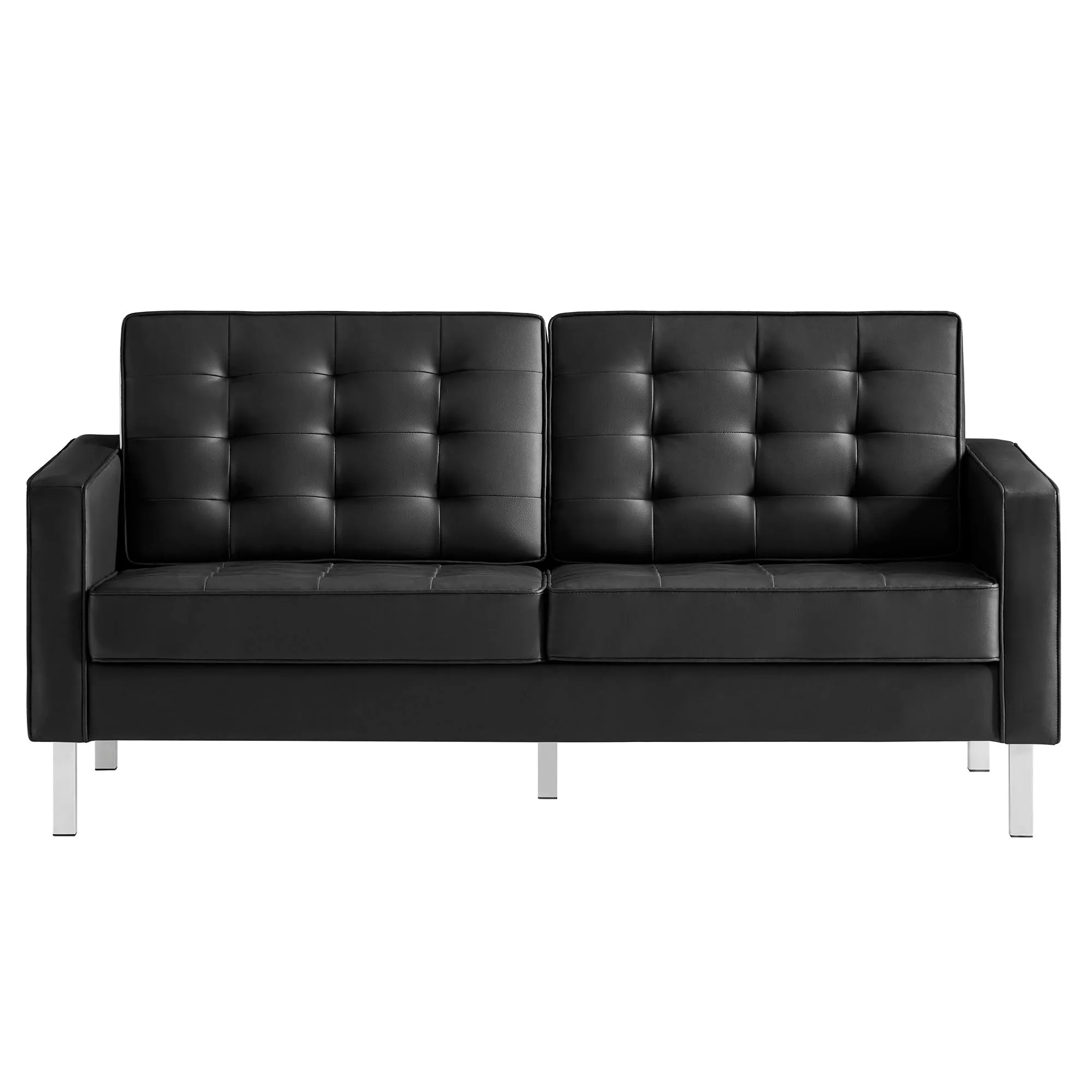Loft Tufted Vegan Leather Loveseat by Modway