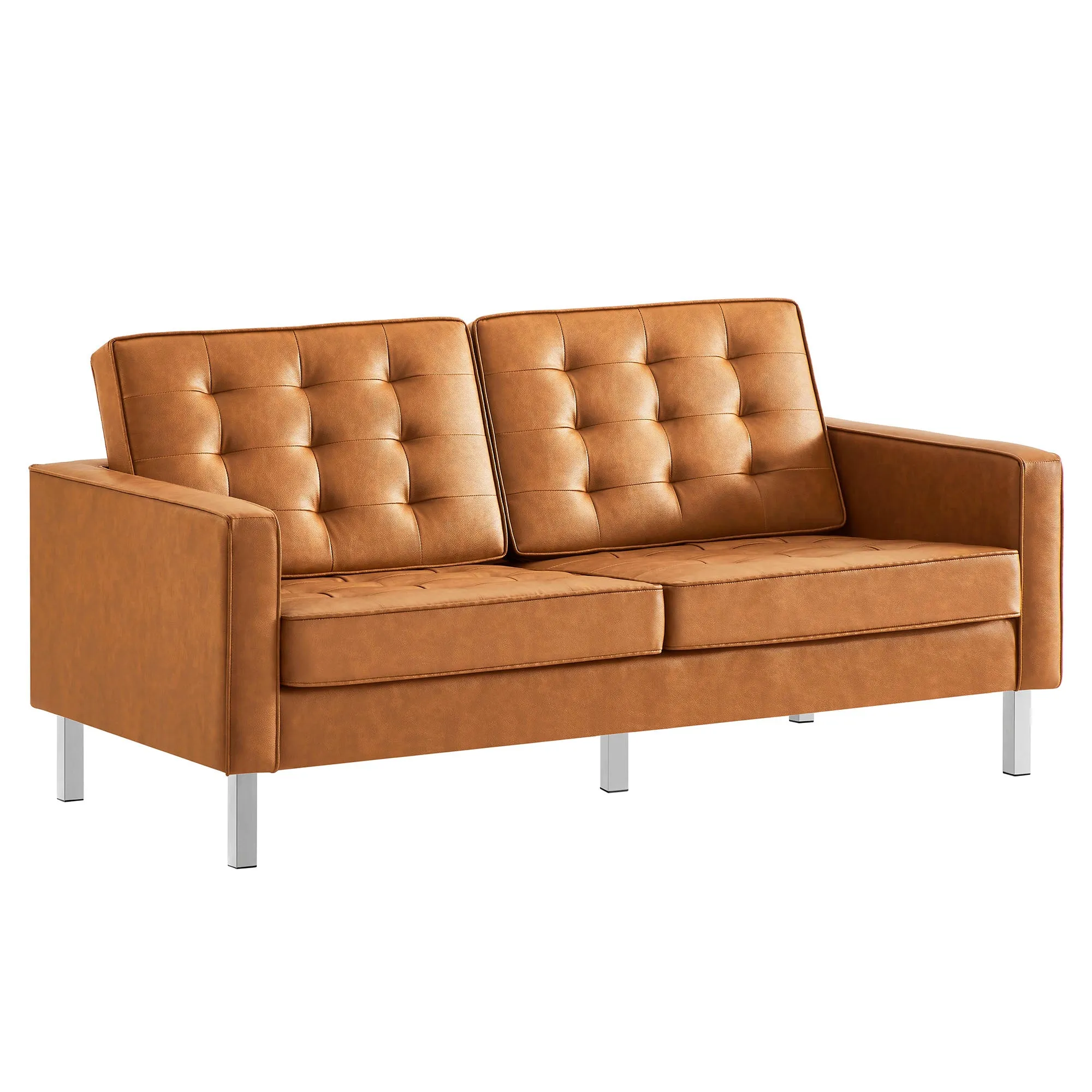 Loft Tufted Vegan Leather Loveseat by Modway