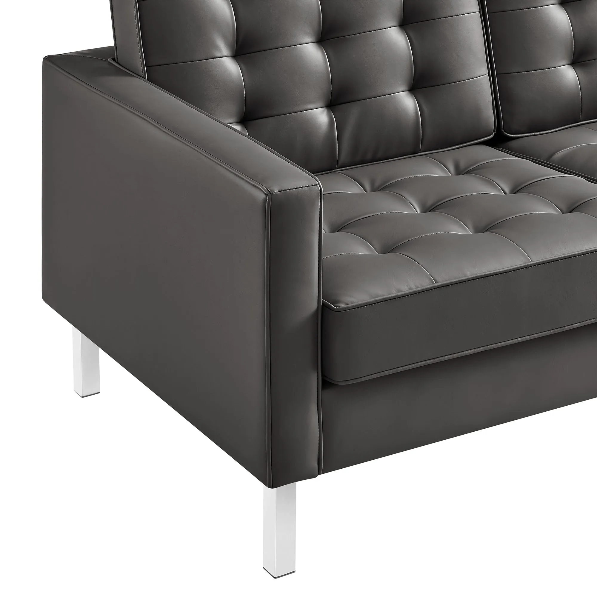 Loft Tufted Vegan Leather Loveseat by Modway