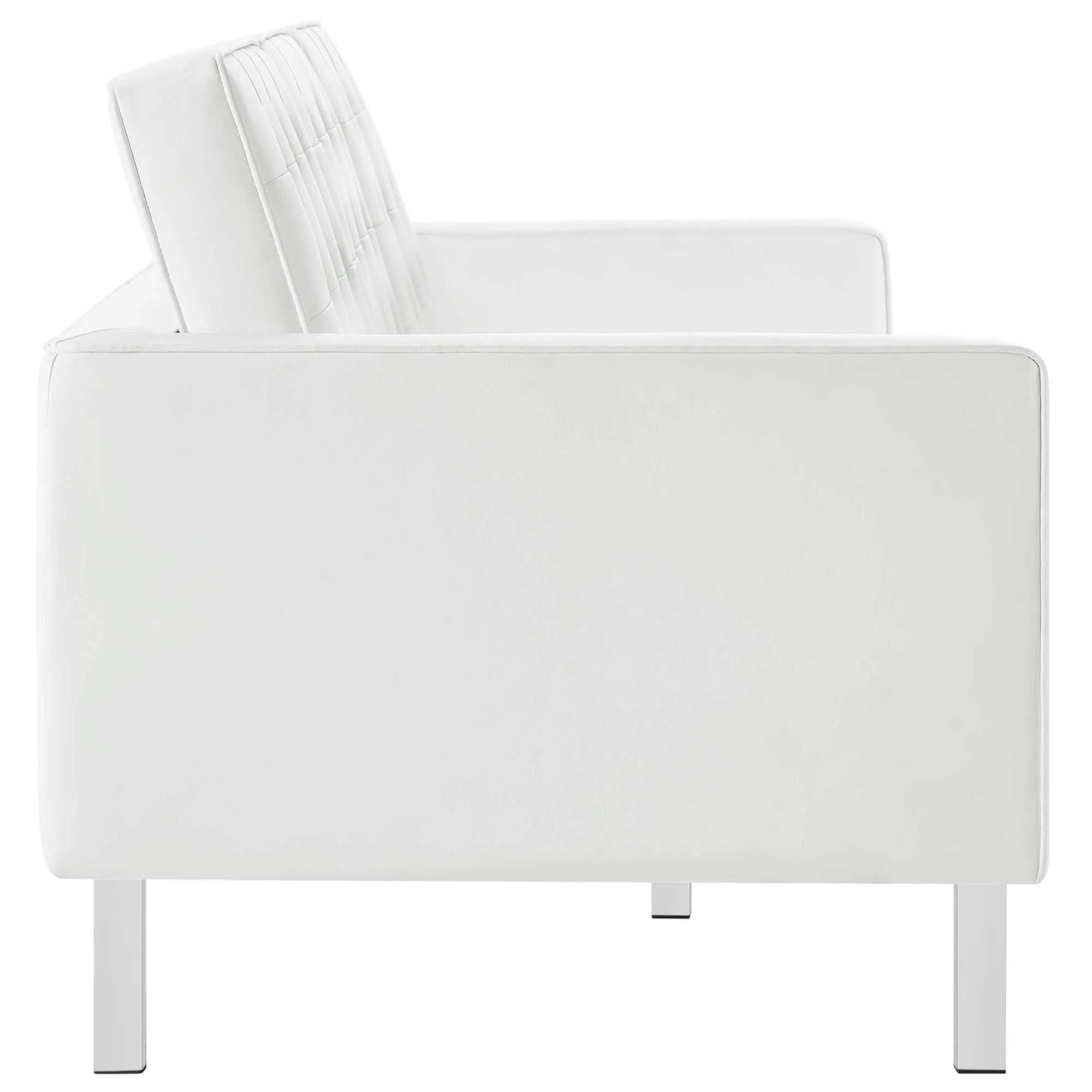 Loft Tufted Vegan Leather Sofa and Ottoman Set by Modway