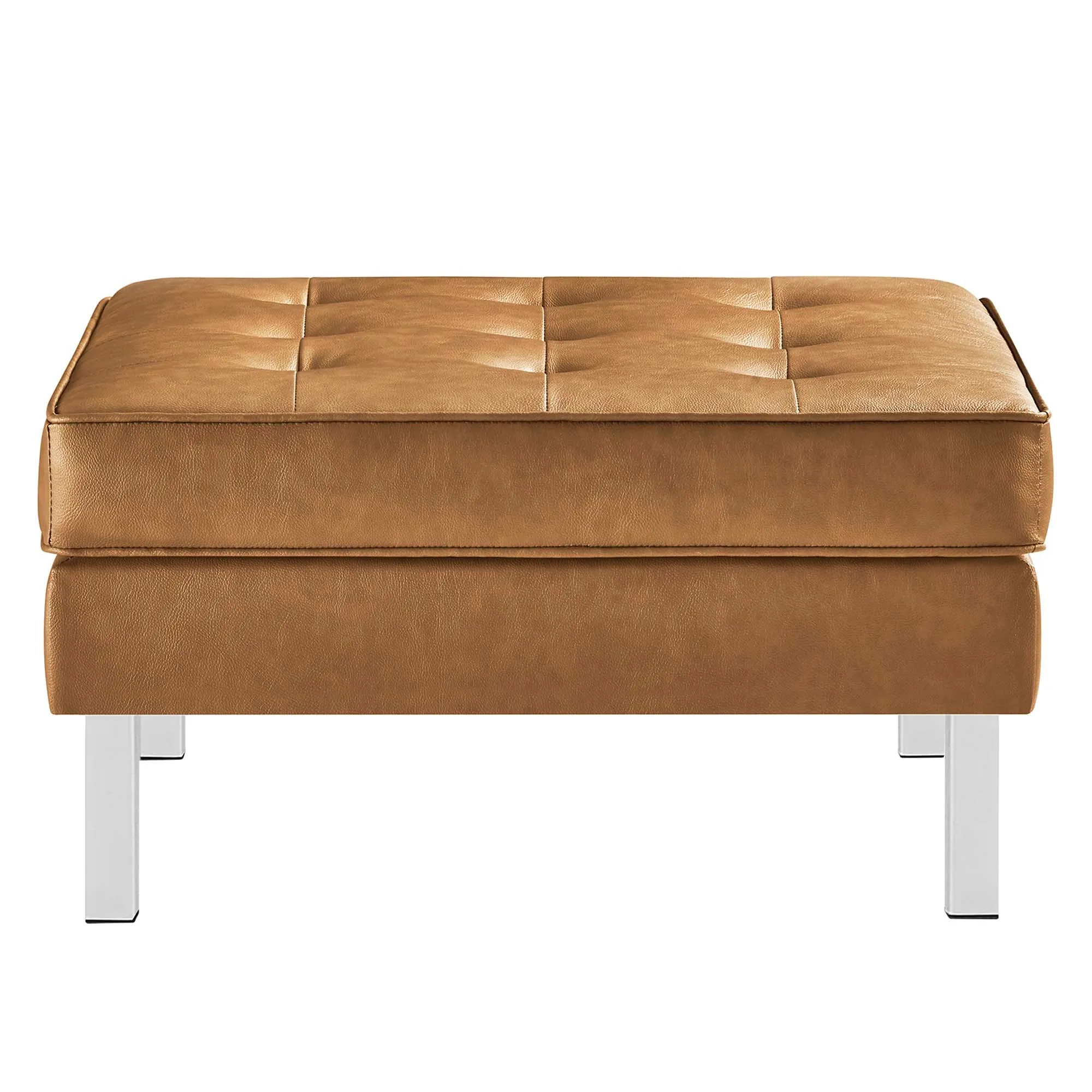 Loft Tufted Vegan Leather Sofa and Ottoman Set by Modway