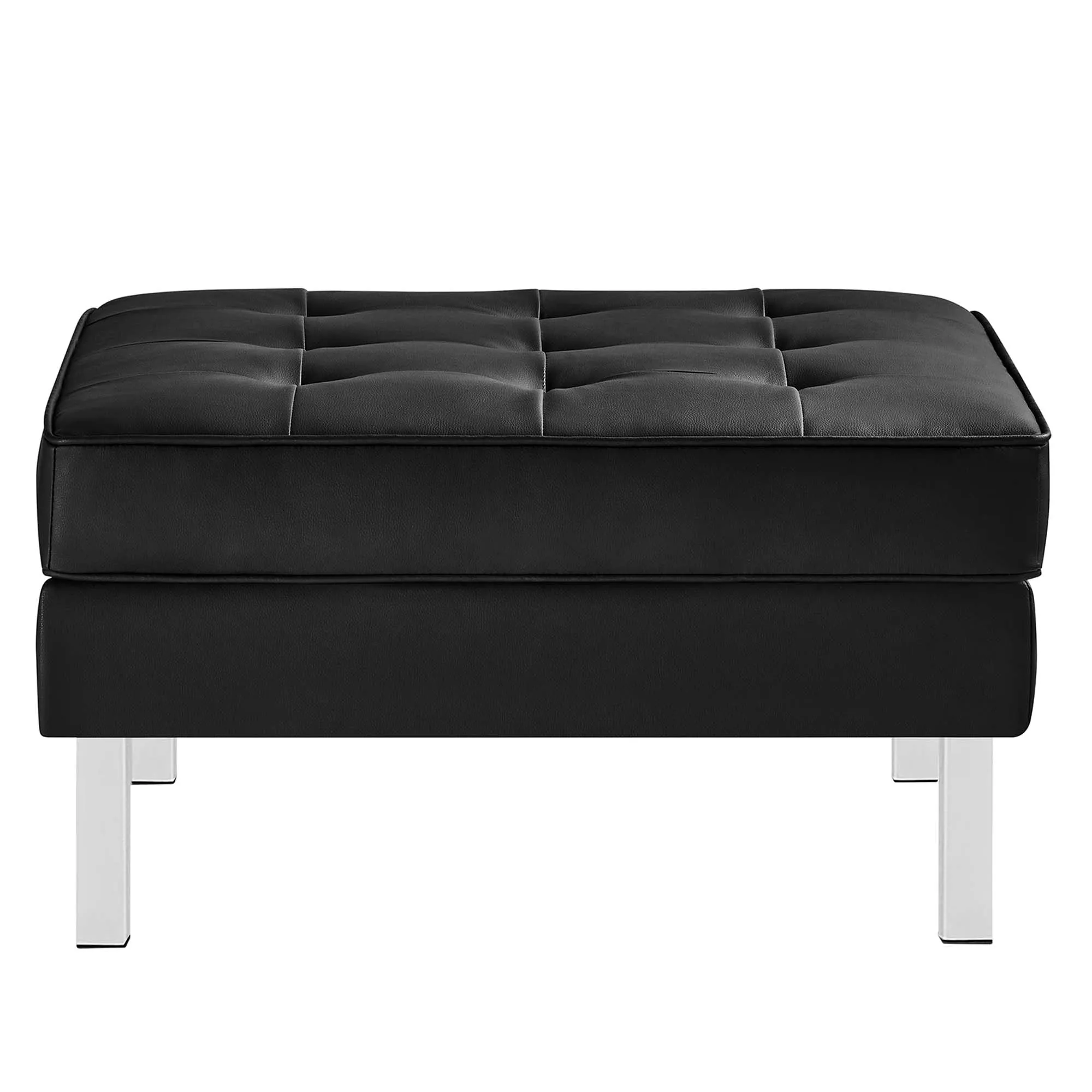 Loft Tufted Vegan Leather Sofa and Ottoman Set by Modway