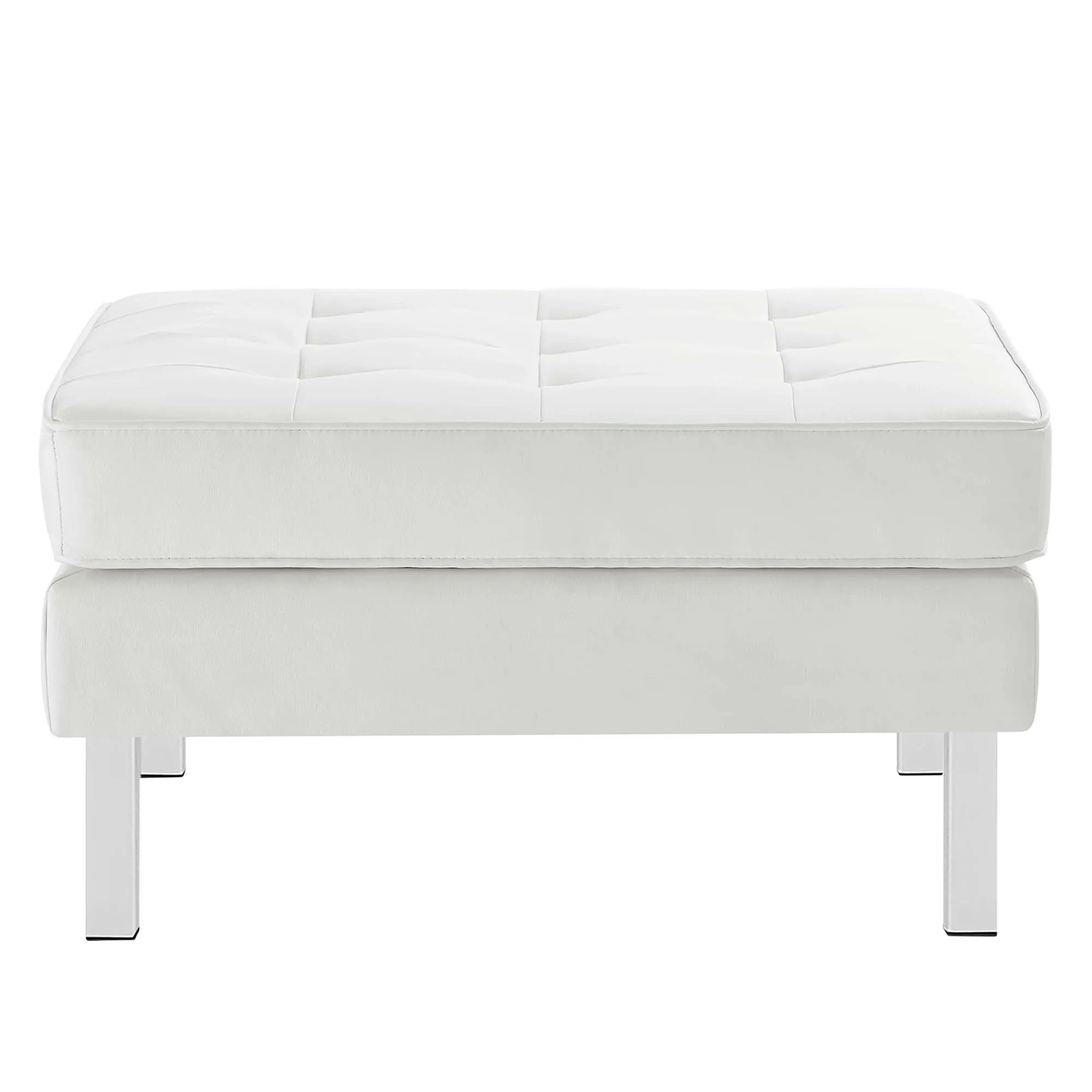 Loft Tufted Vegan Leather Sofa and Ottoman Set by Modway