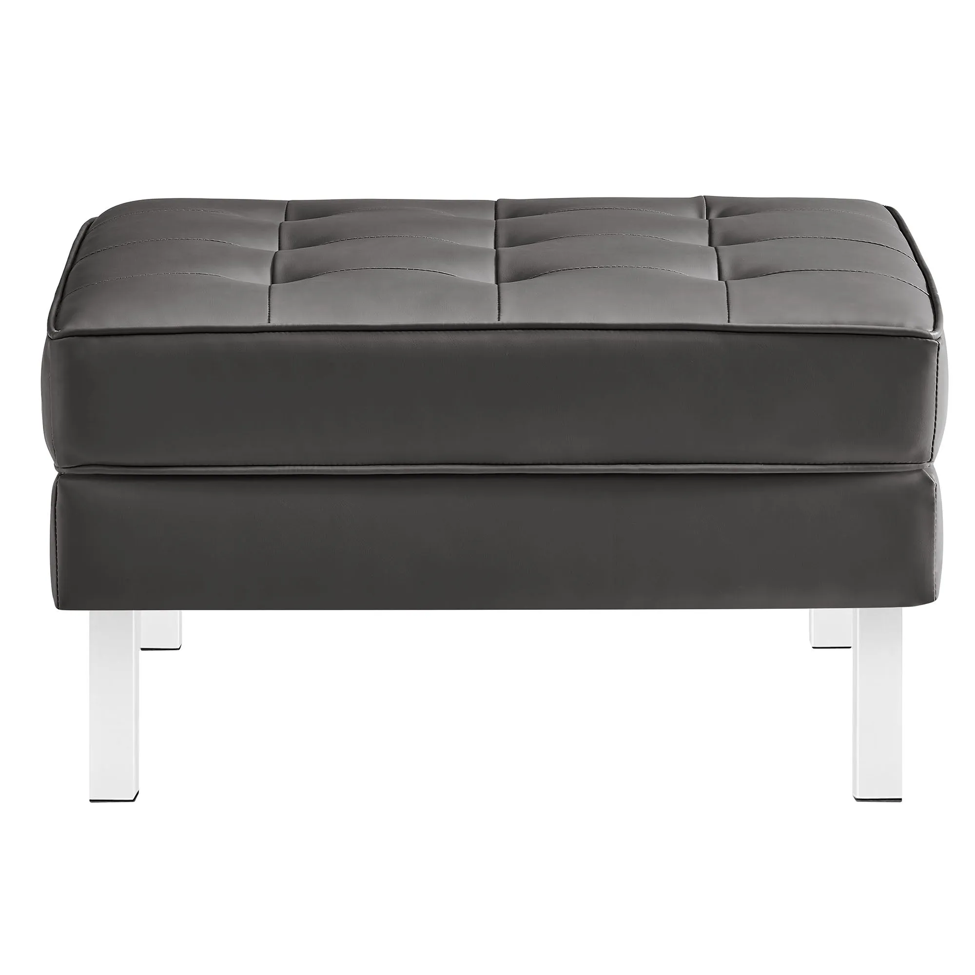 Loft  Tufted Vegan Leather Sofa and Ottoman Set