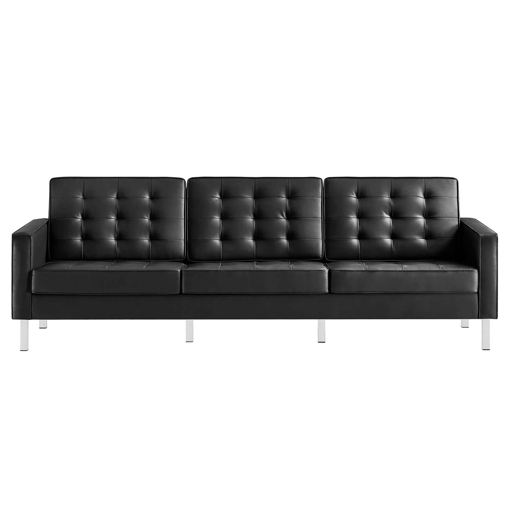 Loft Tufted Vegan Leather Sofa by Modway