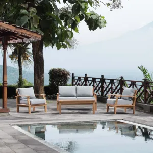 Marina 4 Piece Outdoor Patio Teak Set by Modway
