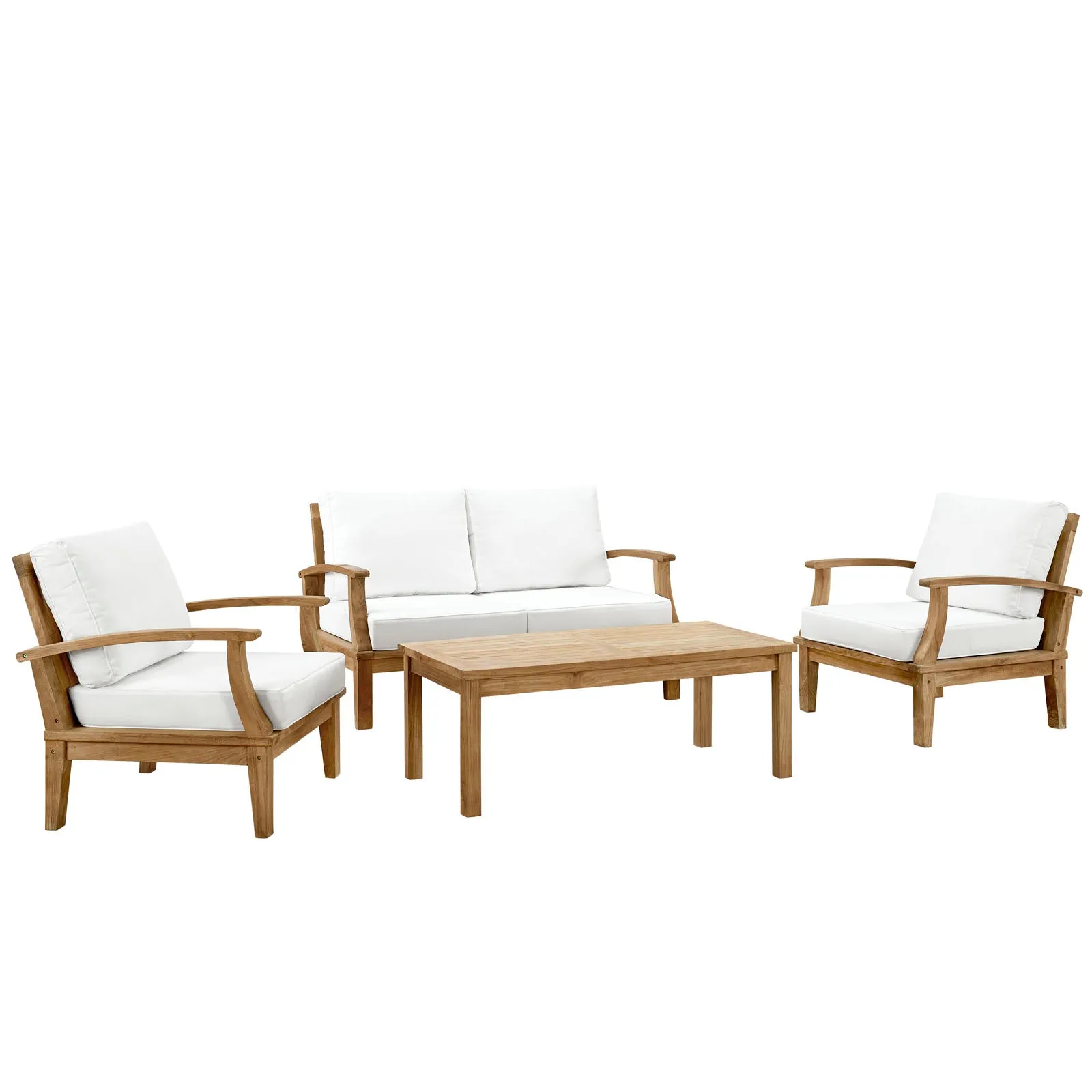 Marina 4 Piece Outdoor Patio Teak Set by Modway