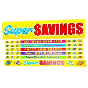 Merchandising Fixture - 3' Merchandising 7 Sign Set 978900