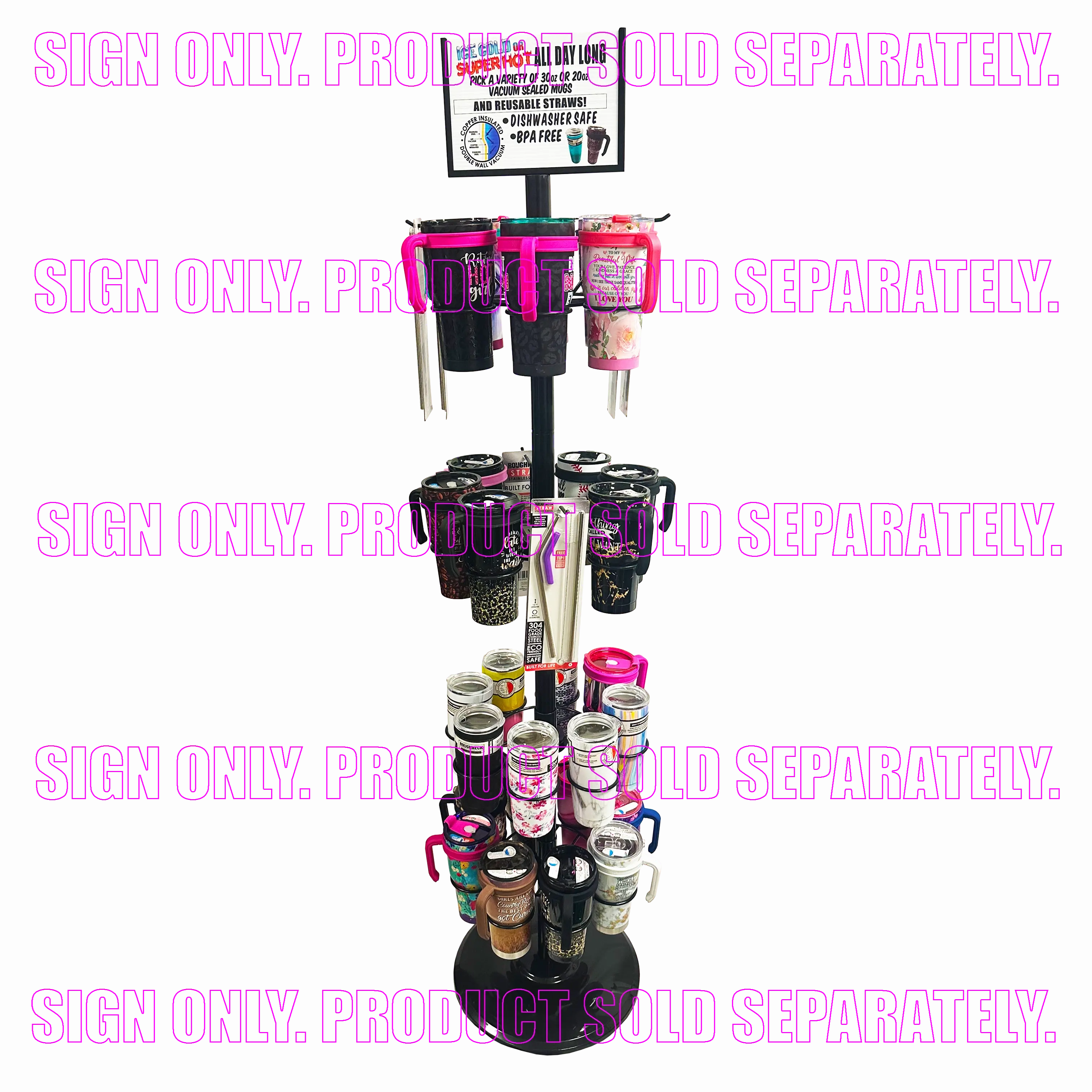 Merchandising Fixture - Cup Spinner Header Sign ONLY 979140