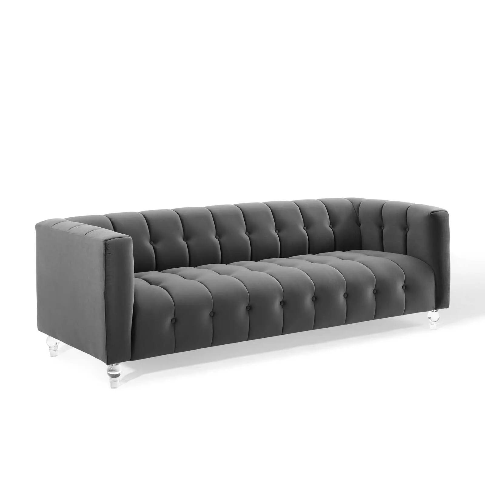 Mesmer Channel Tufted Button Performance Velvet Sofa by Modway