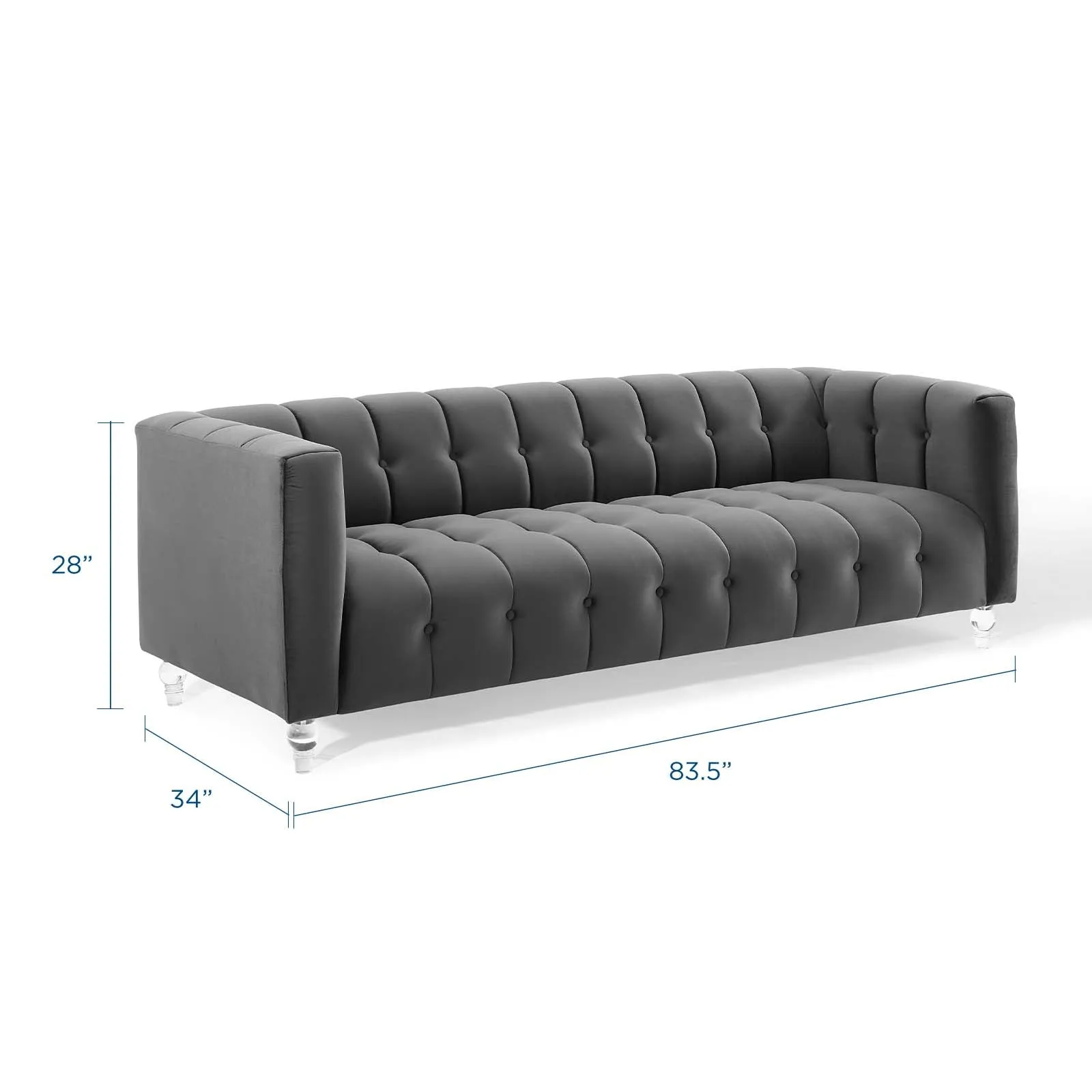Mesmer Channel Tufted Button Performance Velvet Sofa by Modway