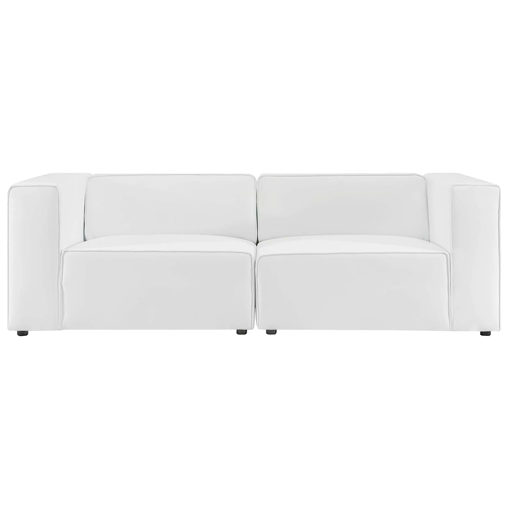 Mingle Vegan Leather 2-Piece Sectional Sofa Loveseat by Modway
