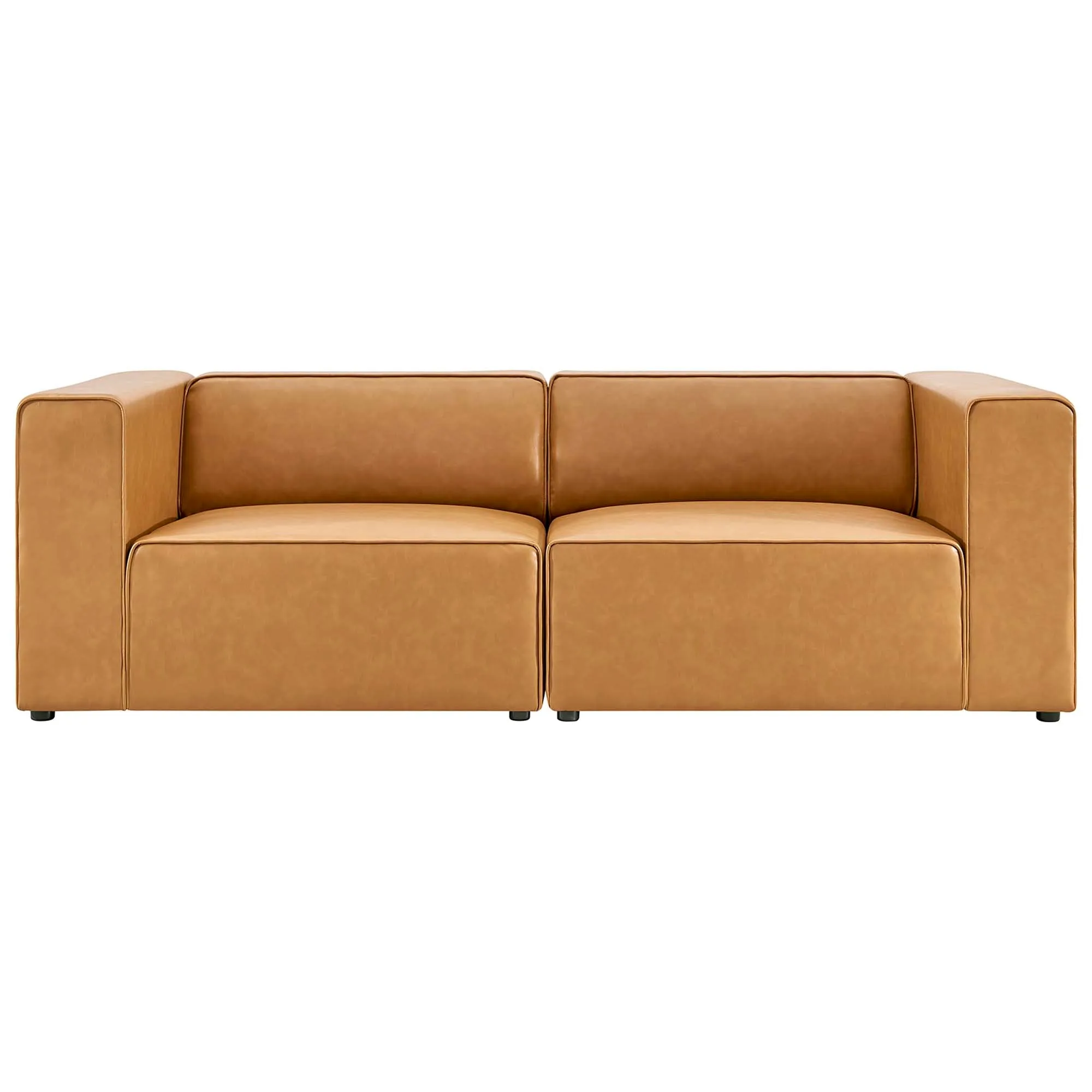 Mingle Vegan Leather 2-Piece Sectional Sofa Loveseat by Modway