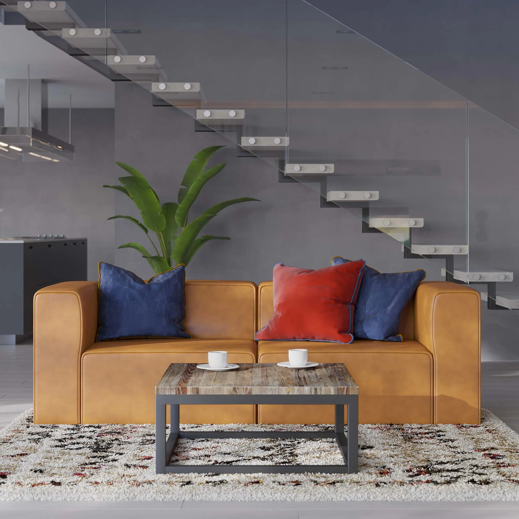 Mingle Vegan Leather 2-Piece Sectional Sofa Loveseat by Modway