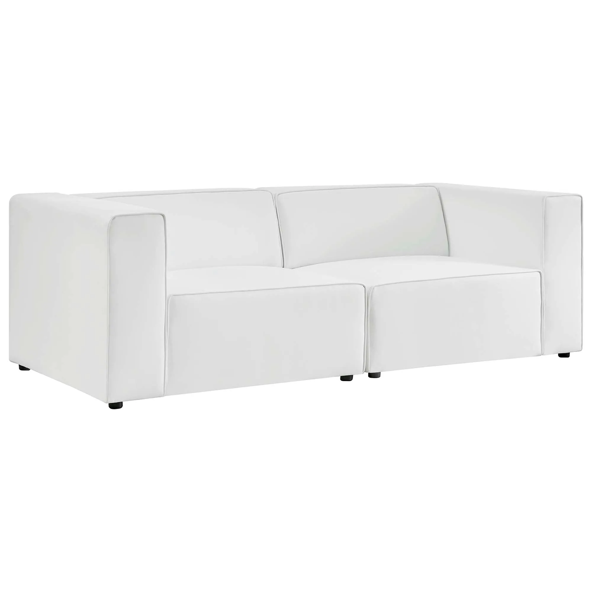 Mingle Vegan Leather 2-Piece Sectional Sofa Loveseat by Modway