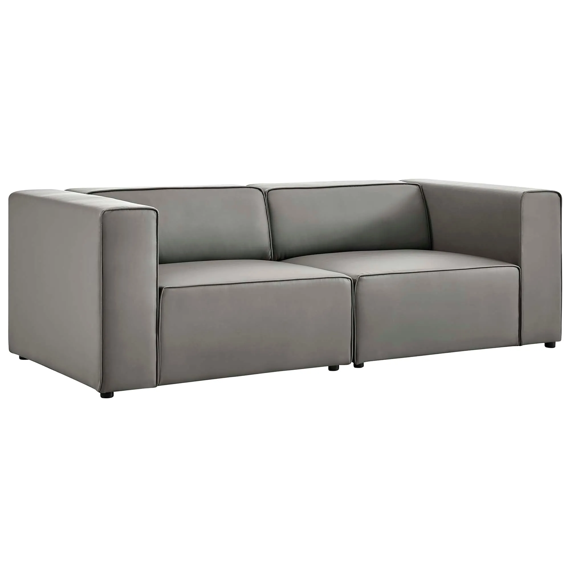 Mingle Vegan Leather 2-Piece Sectional Sofa Loveseat by Modway