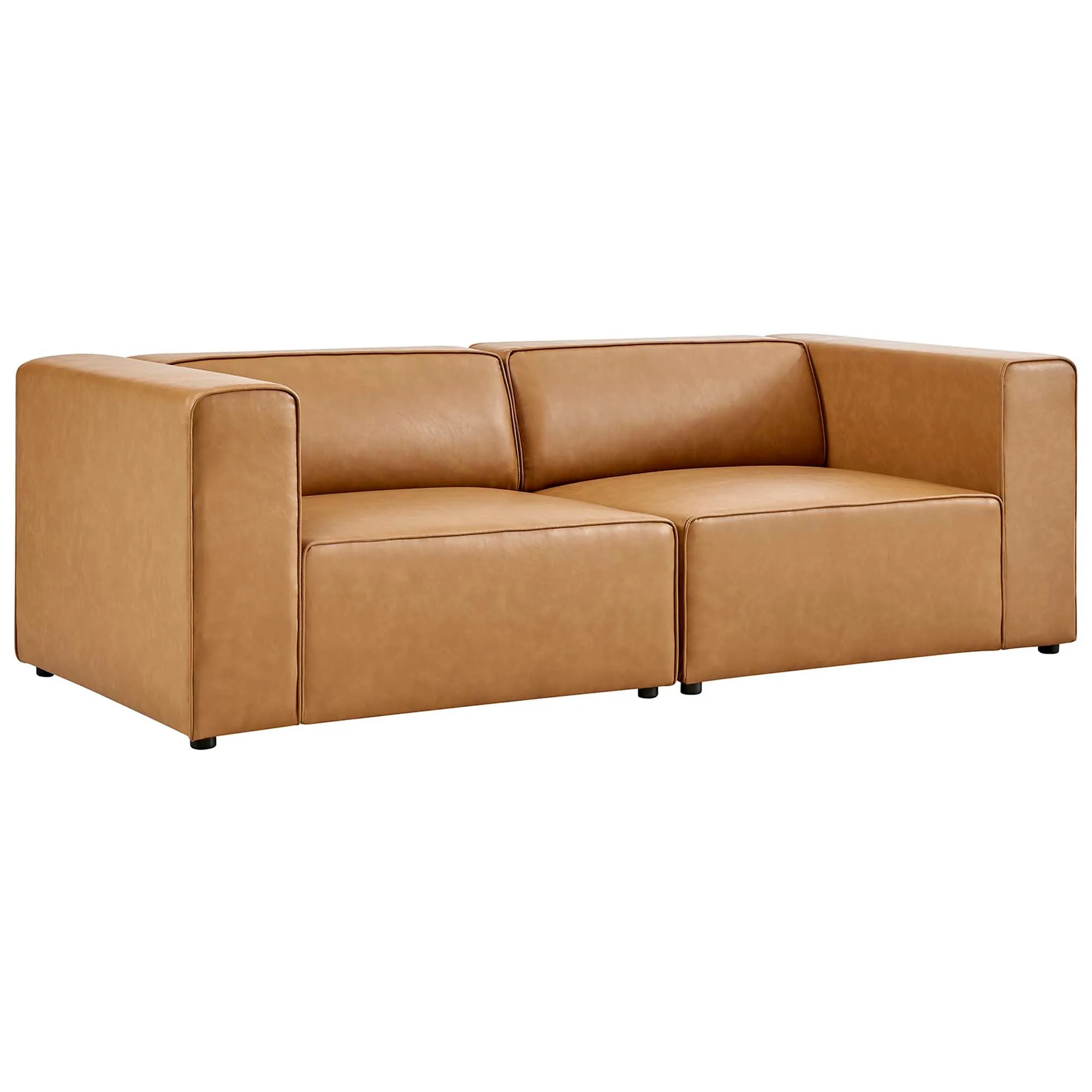 Mingle Vegan Leather 2-Piece Sectional Sofa Loveseat by Modway
