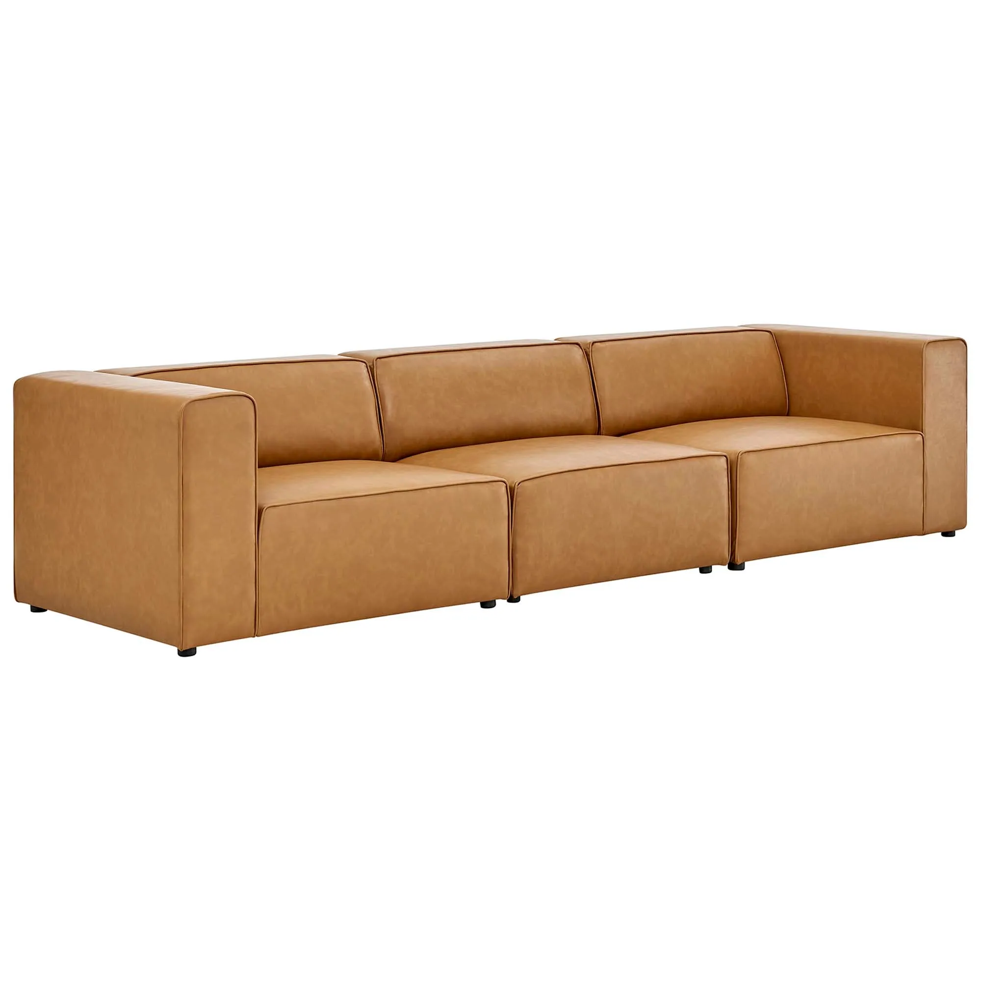 Mingle Vegan Leather 3-Piece Sectional Sofa by Modway