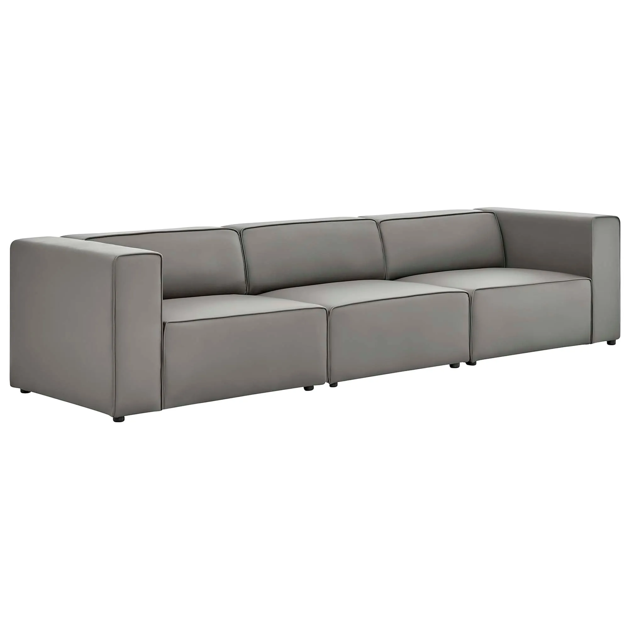 Mingle Vegan Leather 3-Piece Sectional Sofa by Modway