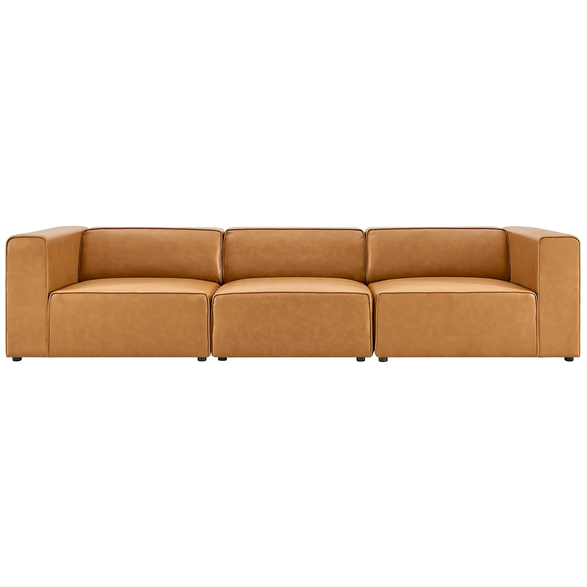 Mingle Vegan Leather 3-Piece Sectional Sofa by Modway
