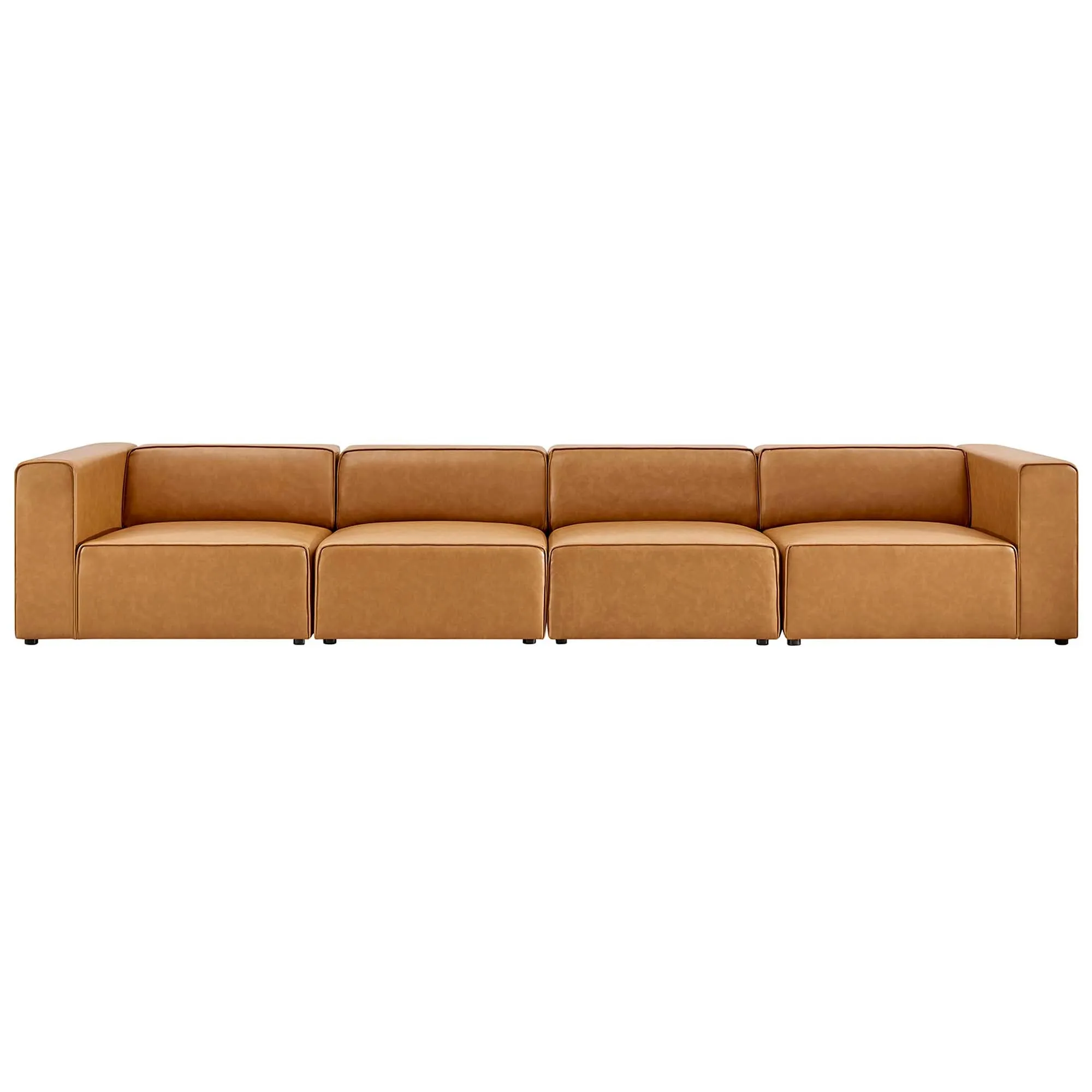 Mingle Vegan Leather 4-Piece Sectional Sofa by Modway