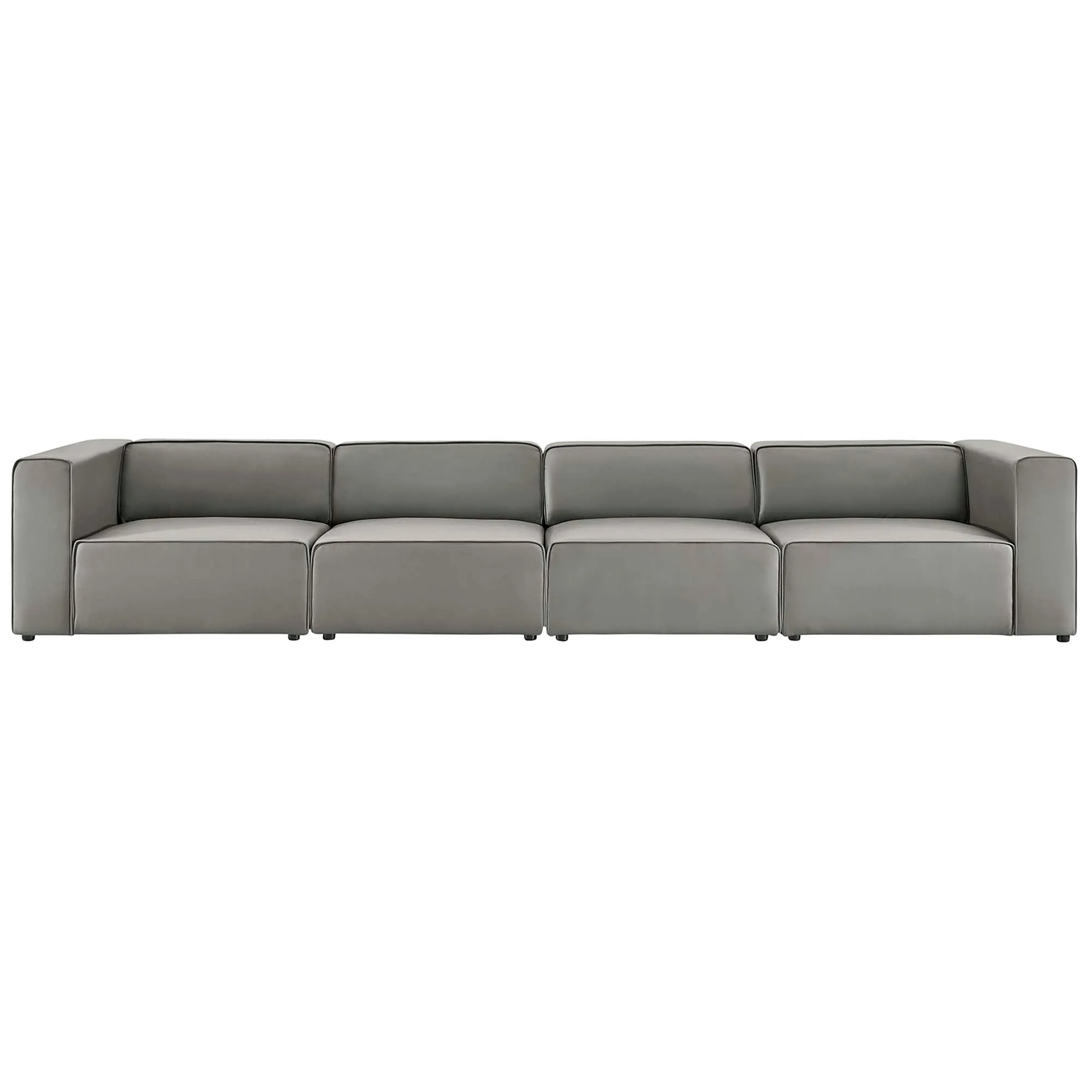 Mingle Vegan Leather 4-Piece Sectional Sofa by Modway