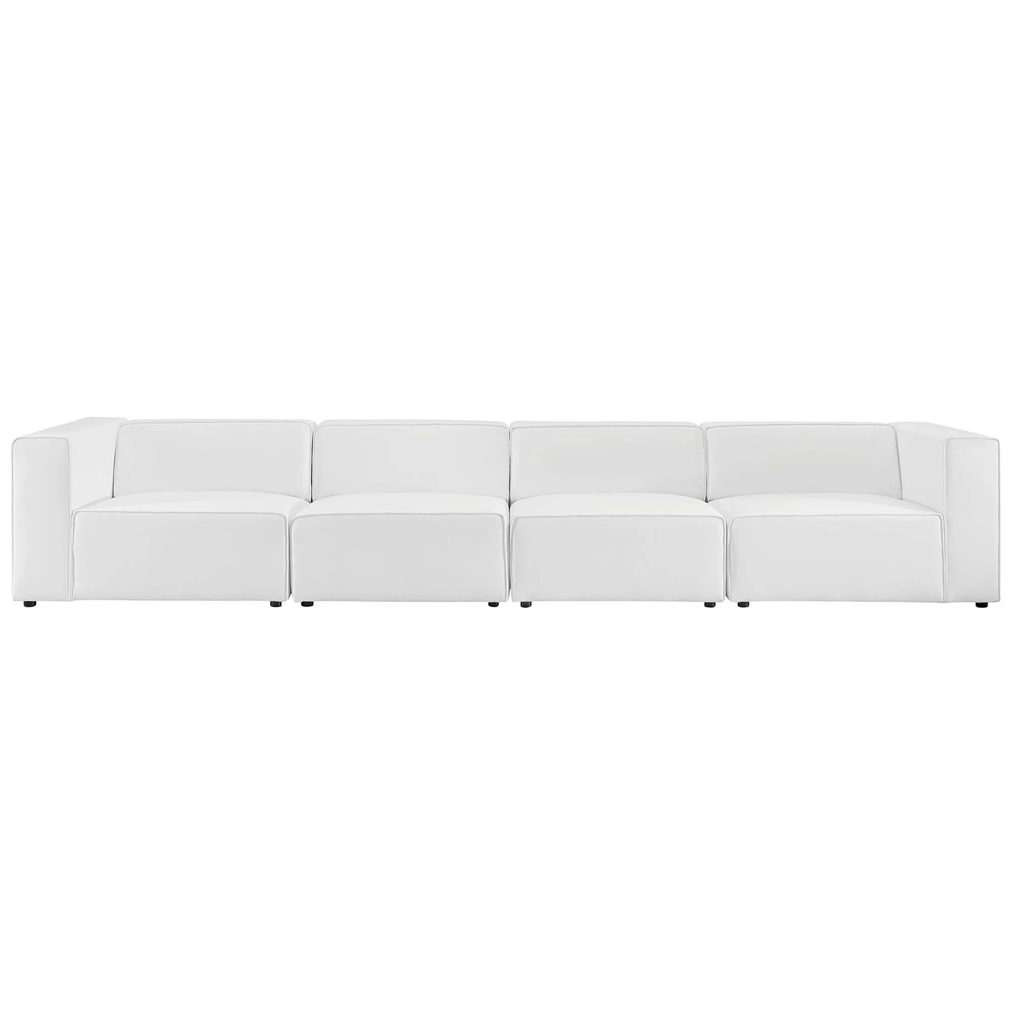 Mingle Vegan Leather 4-Piece Sectional Sofa by Modway