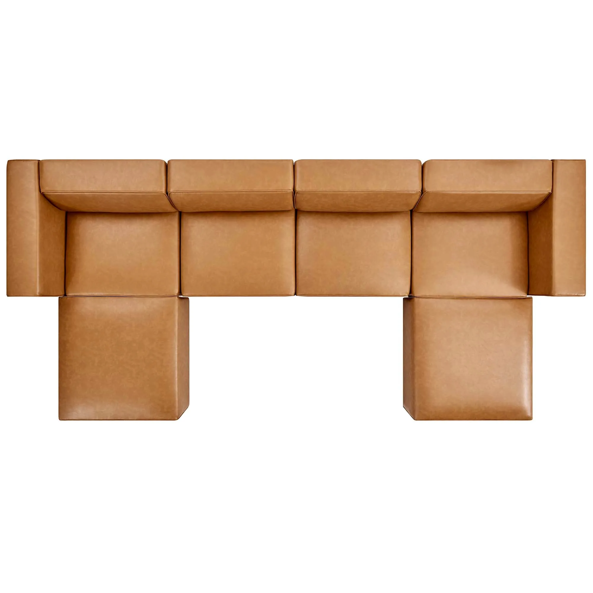 Mingle Vegan Leather 4-Piece Sofa and 2 Ottomans Set by Modway