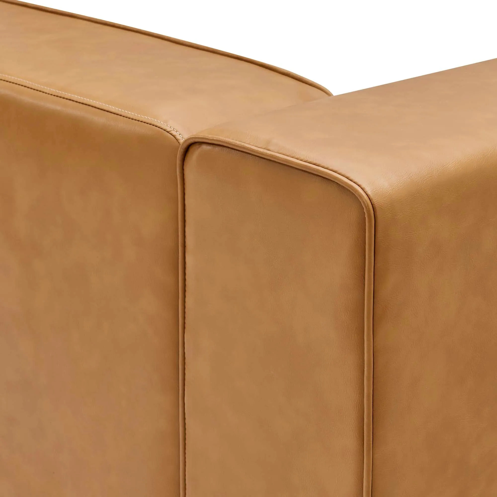 Mingle Vegan Leather 4-Piece Sofa and 2 Ottomans Set by Modway