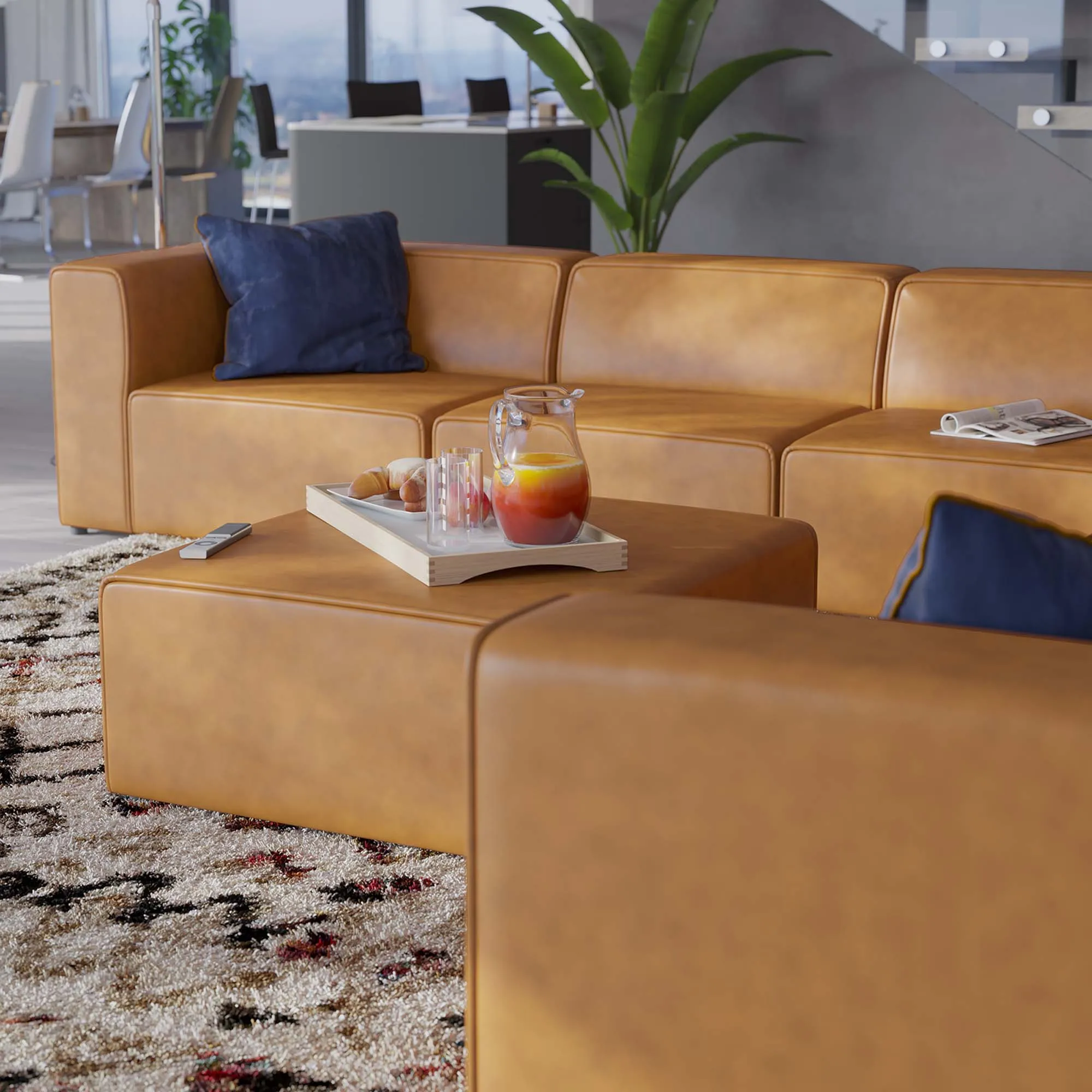 Mingle Vegan Leather 8-Piece Sectional Sofa Set by Modway