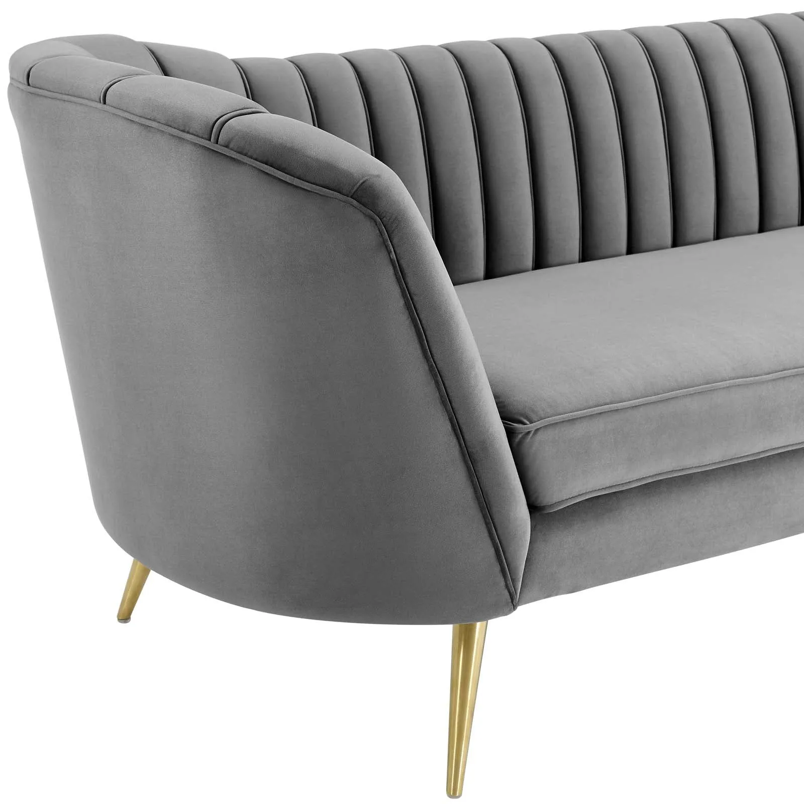 Opportunity Vertical Channel Tufted Curved Performance Velvet Sofa by Modway