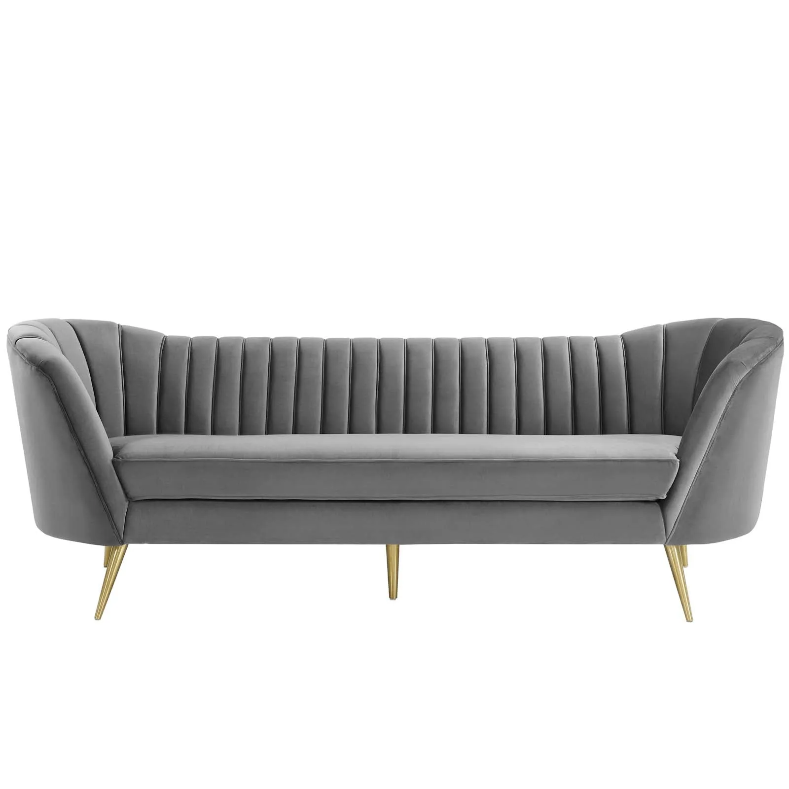 Opportunity Vertical Channel Tufted Curved Performance Velvet Sofa by Modway