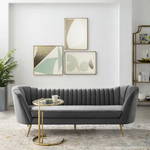 Opportunity Vertical Channel Tufted Curved Performance Velvet Sofa by Modway