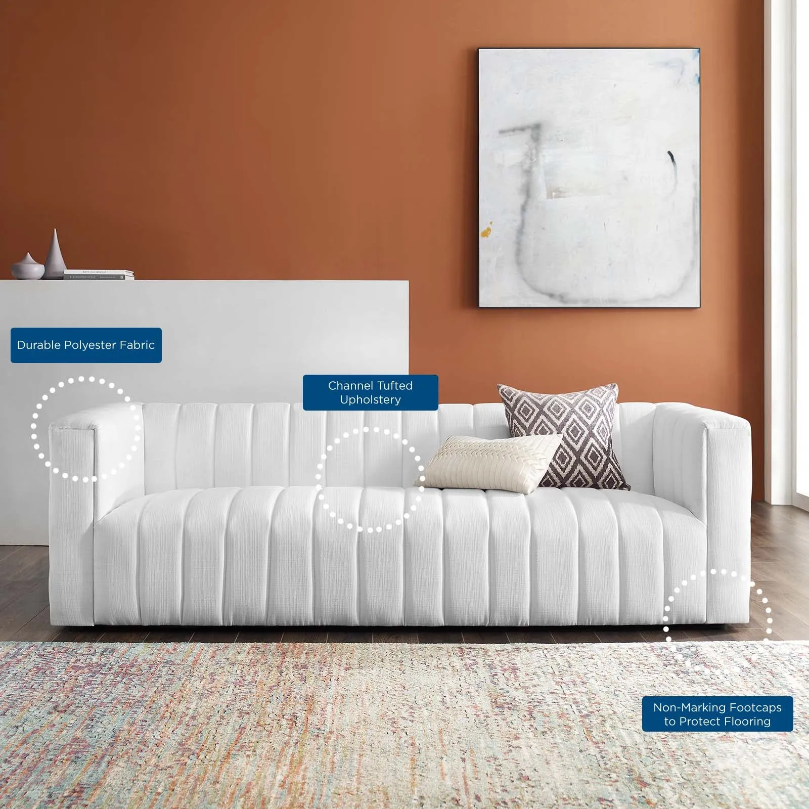 Reflection Channel Tufted Upholstered Fabric Sofa by Modway
