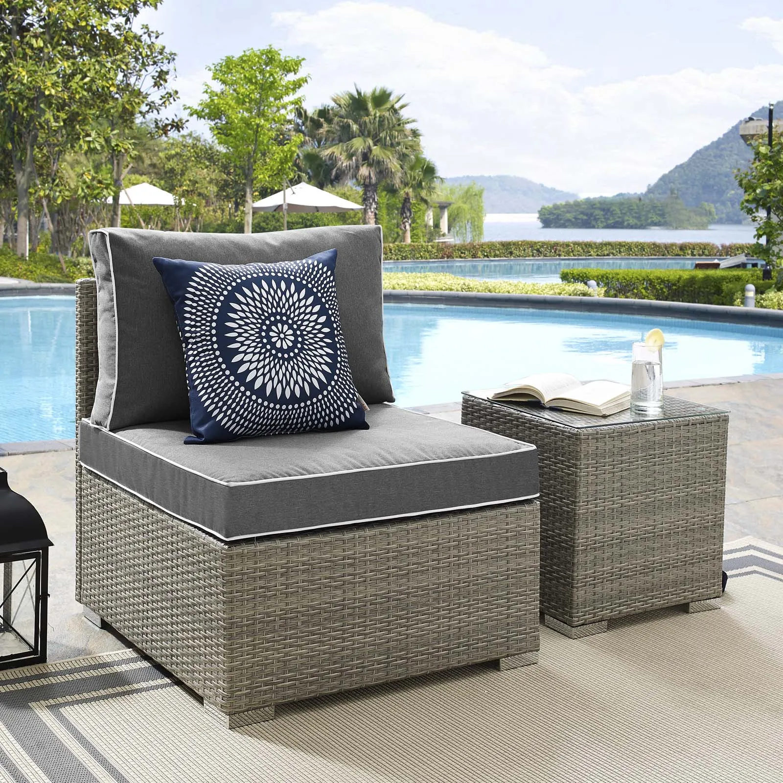 Repose Outdoor Patio Armless Chair by Modway