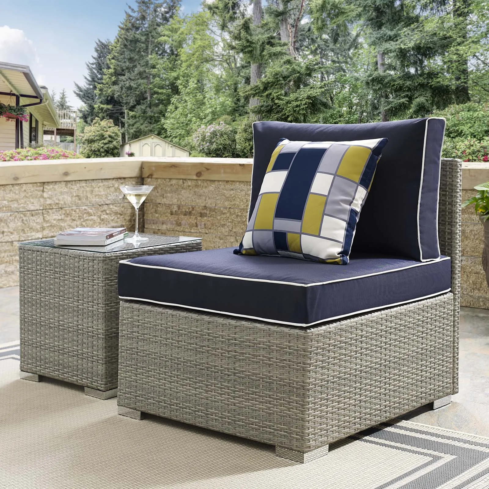 Repose Outdoor Patio Armless Chair by Modway