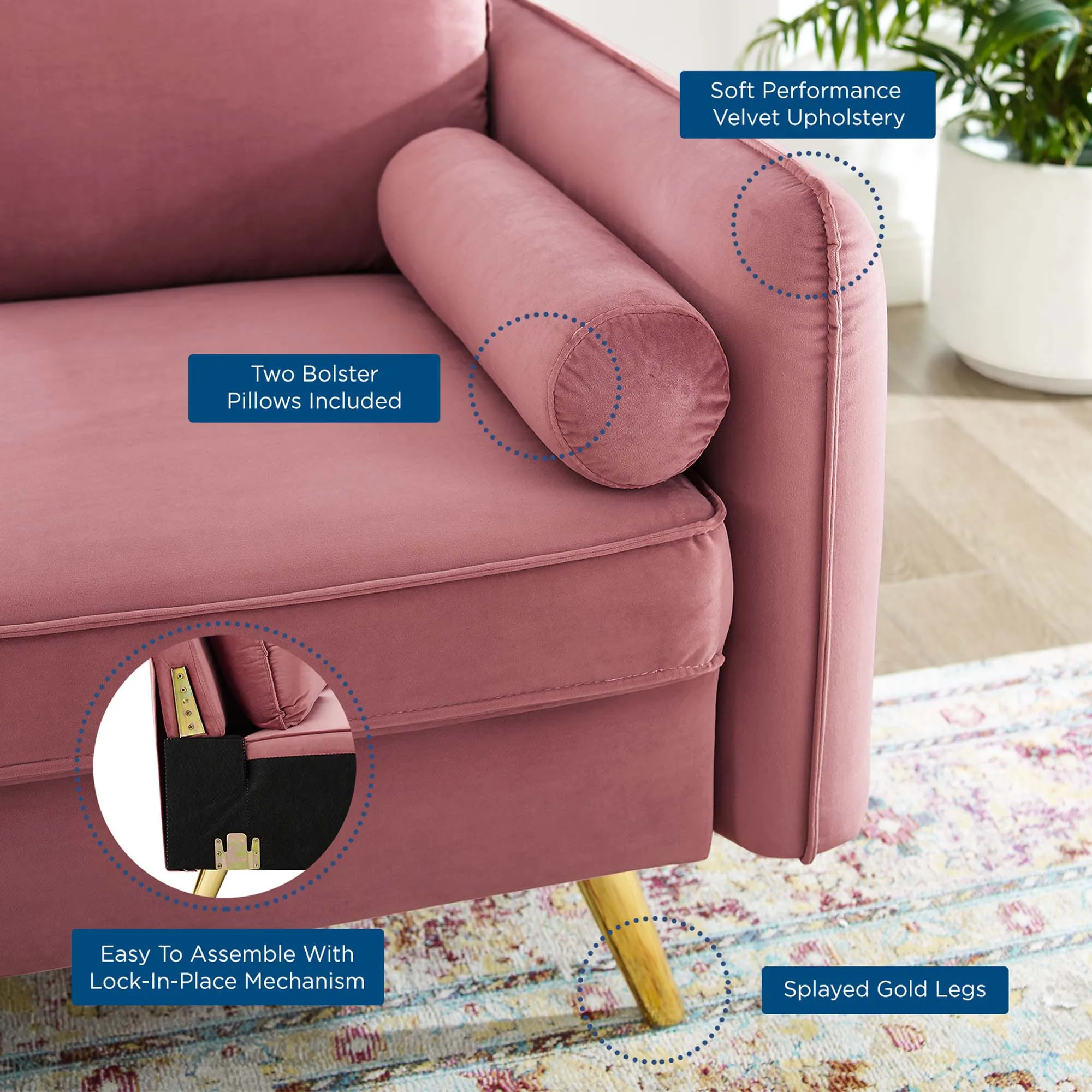 Revive Performance Velvet Loveseat by Modway