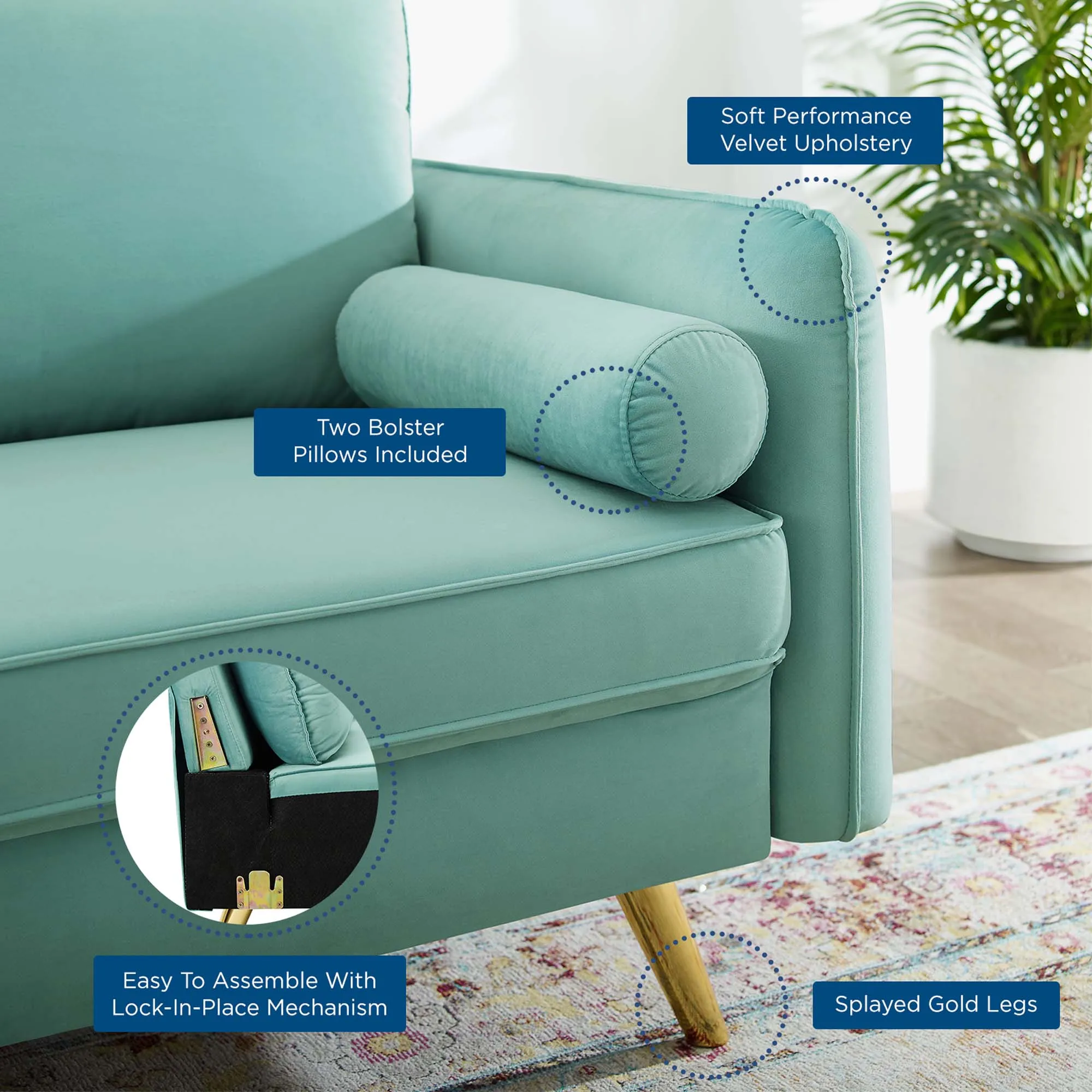 Revive Performance Velvet Loveseat by Modway