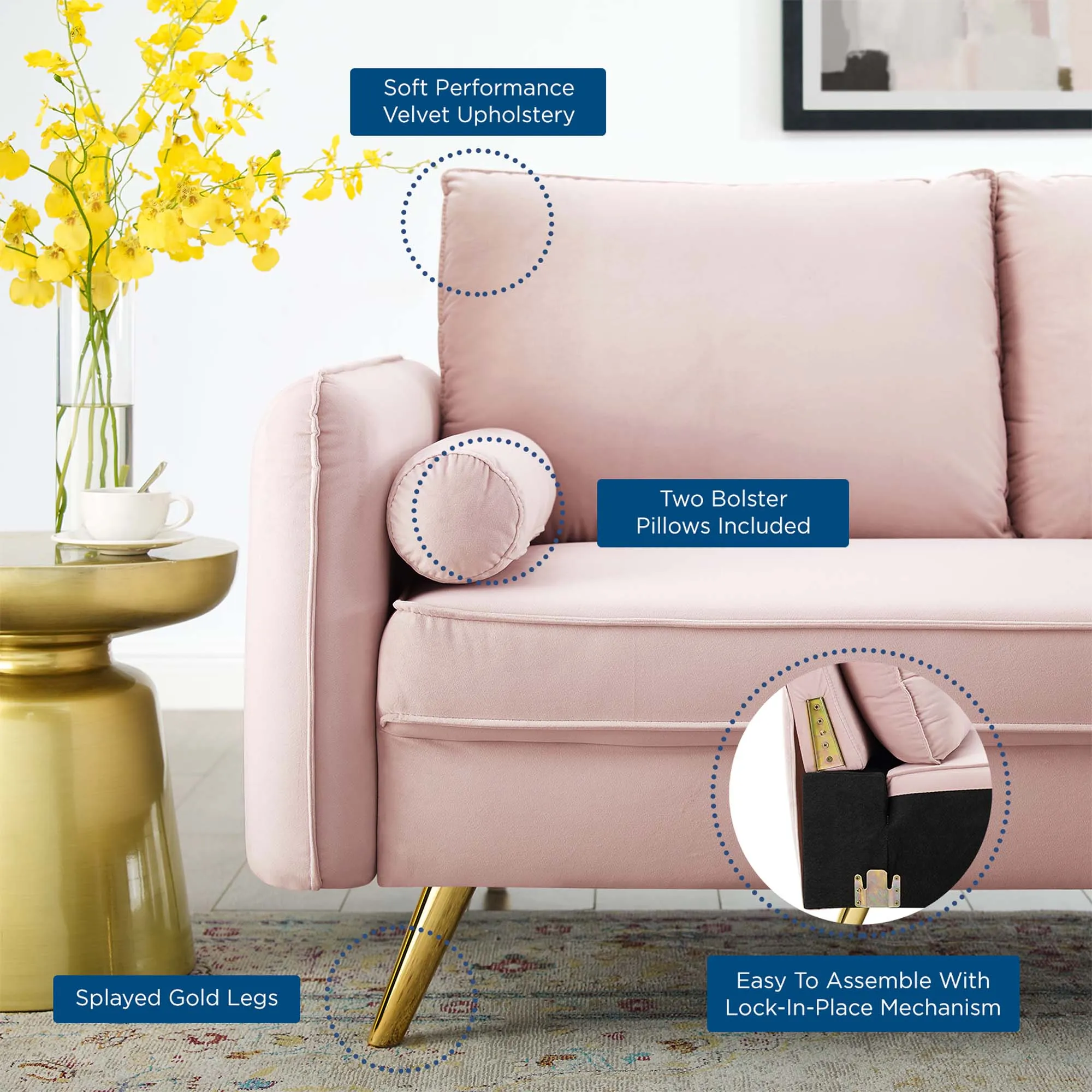 Revive Performance Velvet Loveseat by Modway