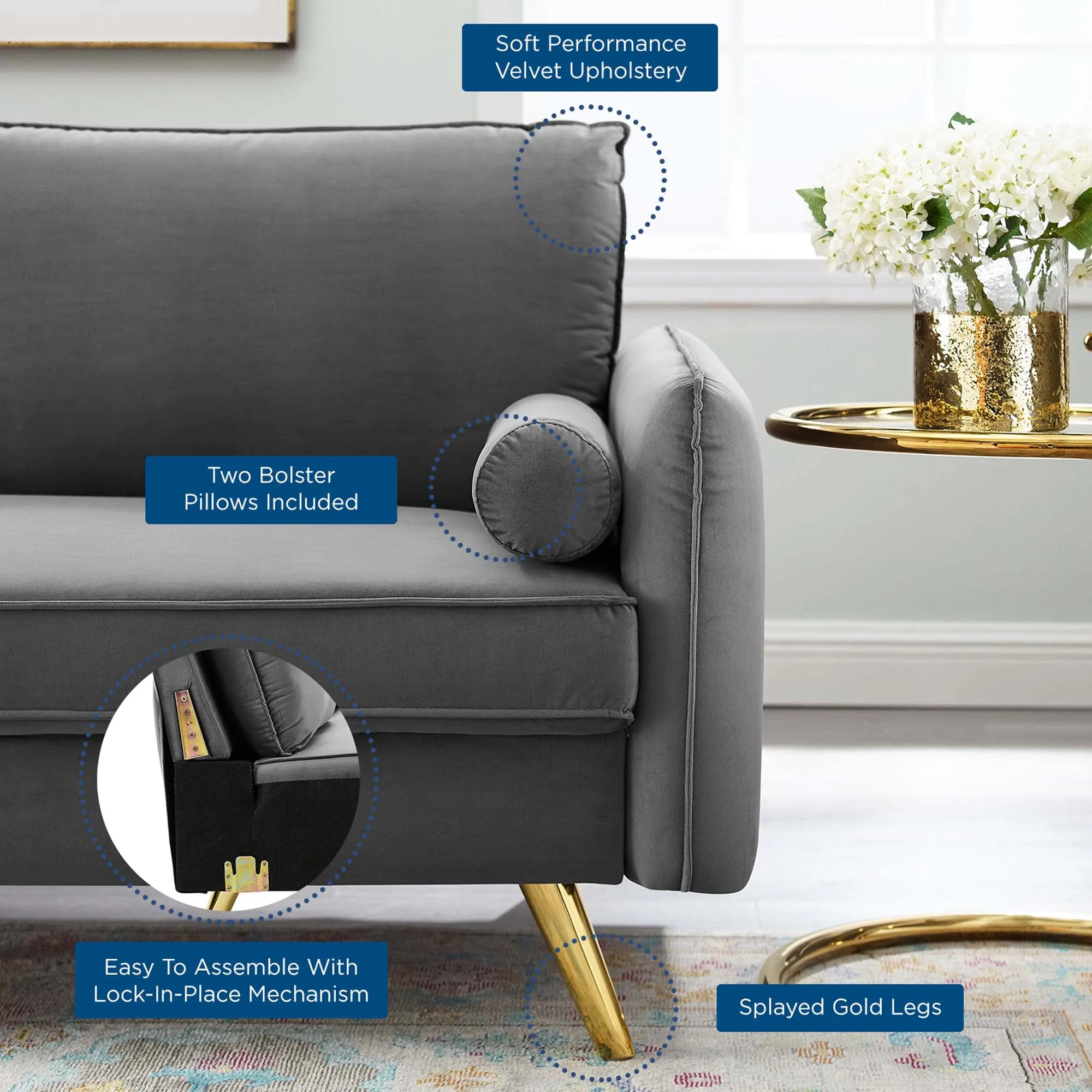 Revive Performance Velvet Sofa by Modway