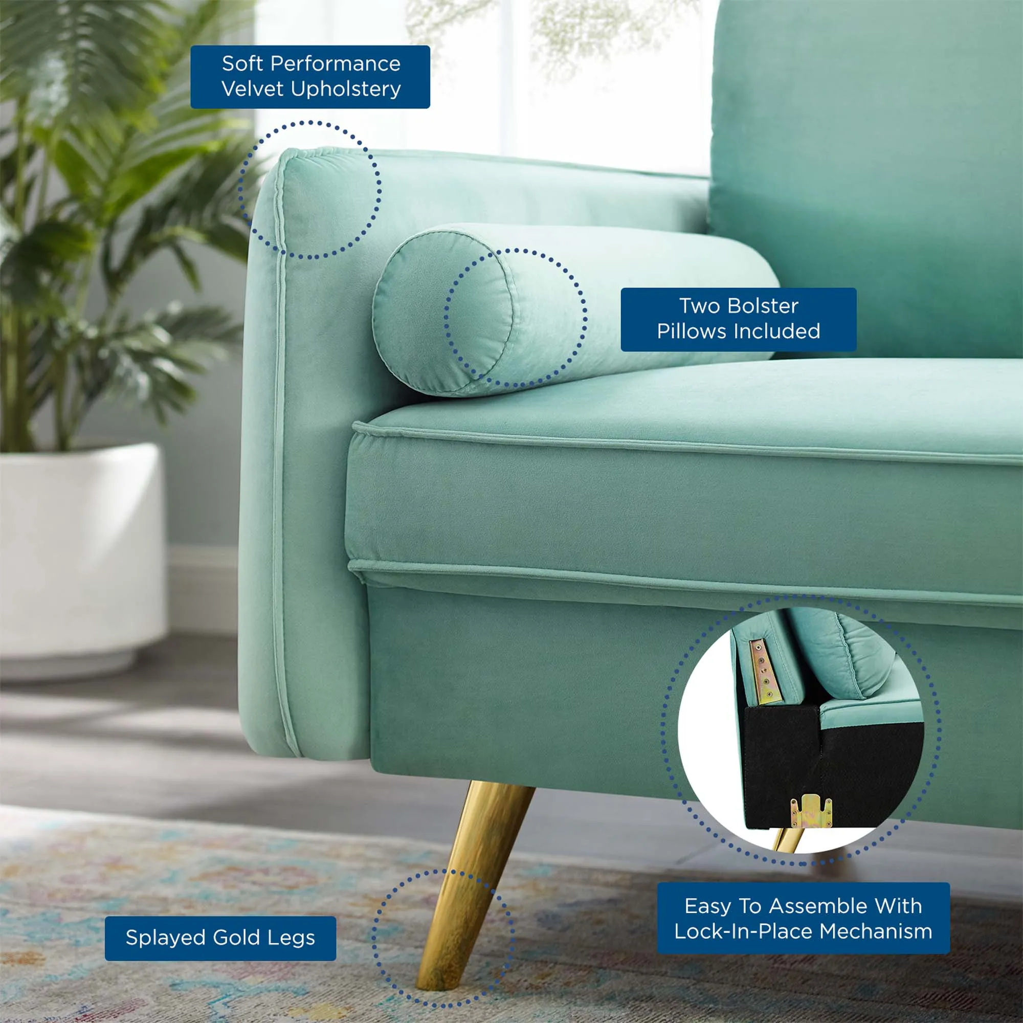 Revive Performance Velvet Sofa by Modway