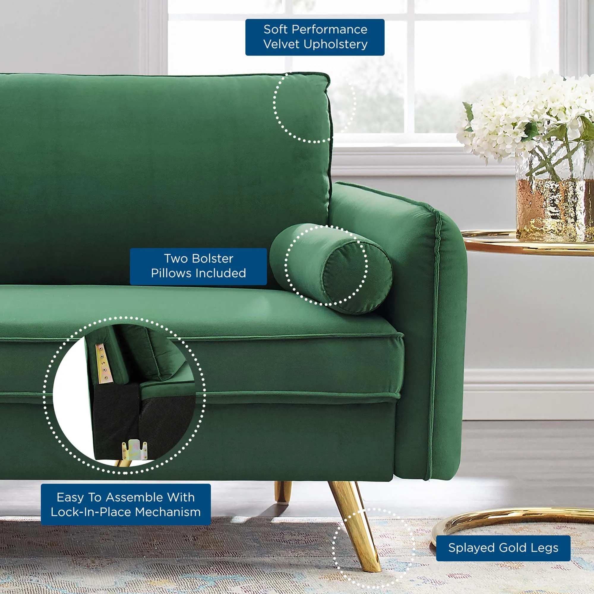 Revive Performance Velvet Sofa by Modway