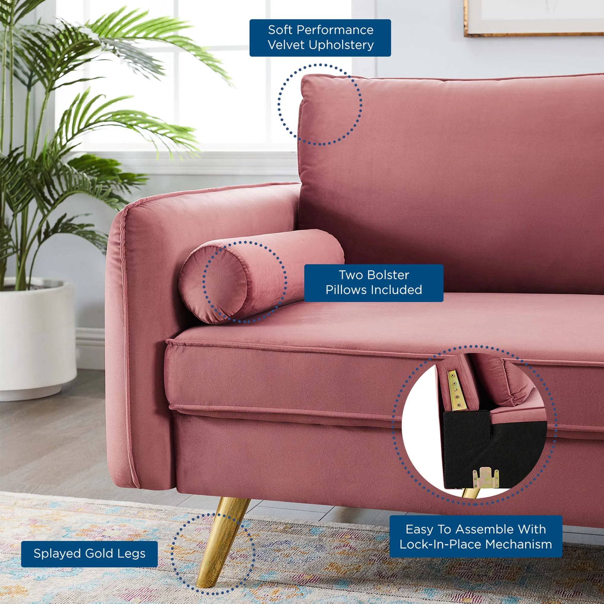 Revive Performance Velvet Sofa by Modway