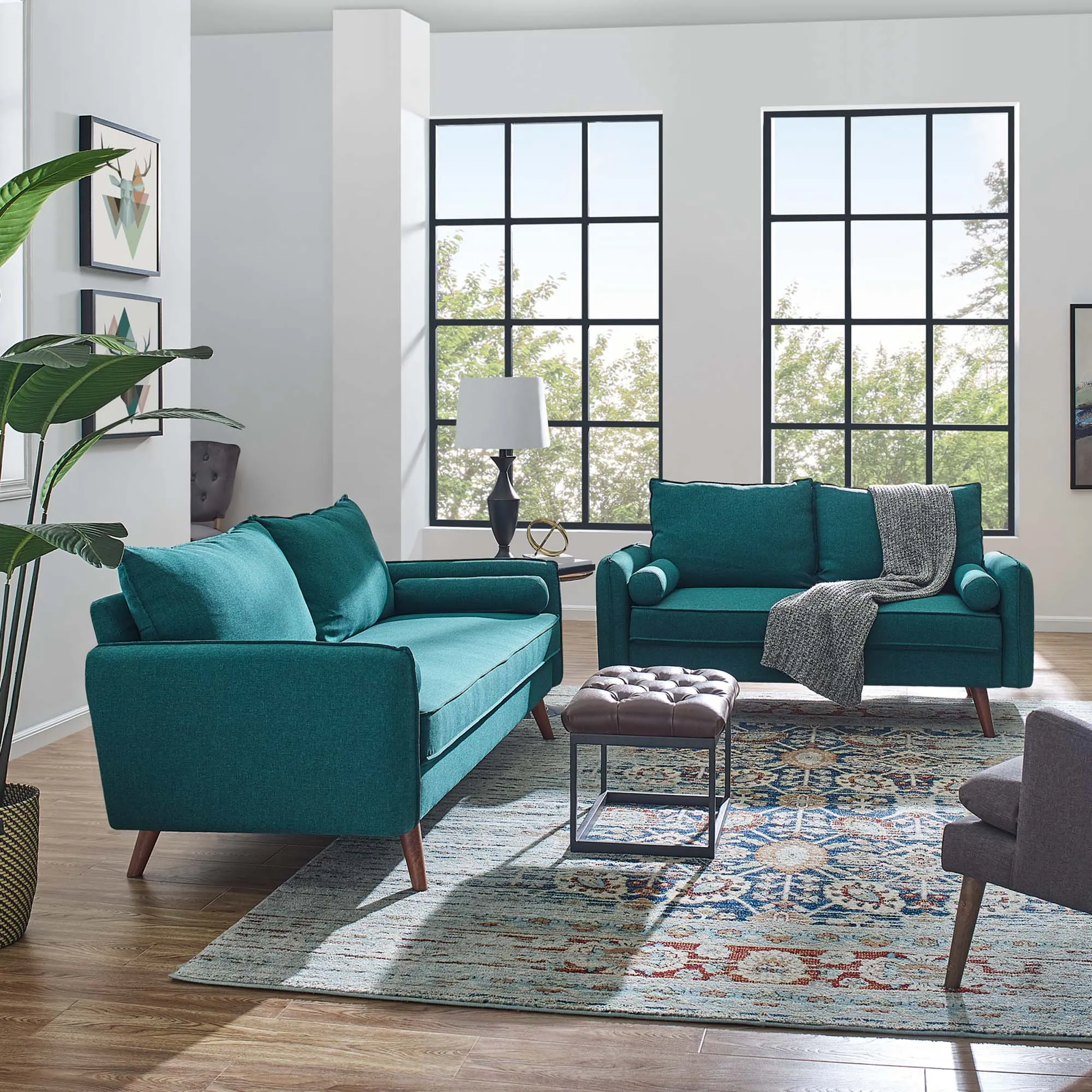 Revive Upholstered Fabric Sofa and Loveseat Set by Modway