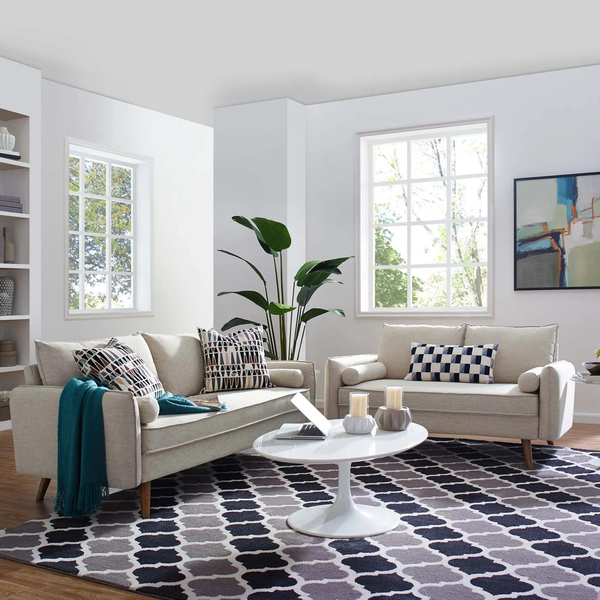 Revive Upholstered Fabric Sofa and Loveseat Set by Modway
