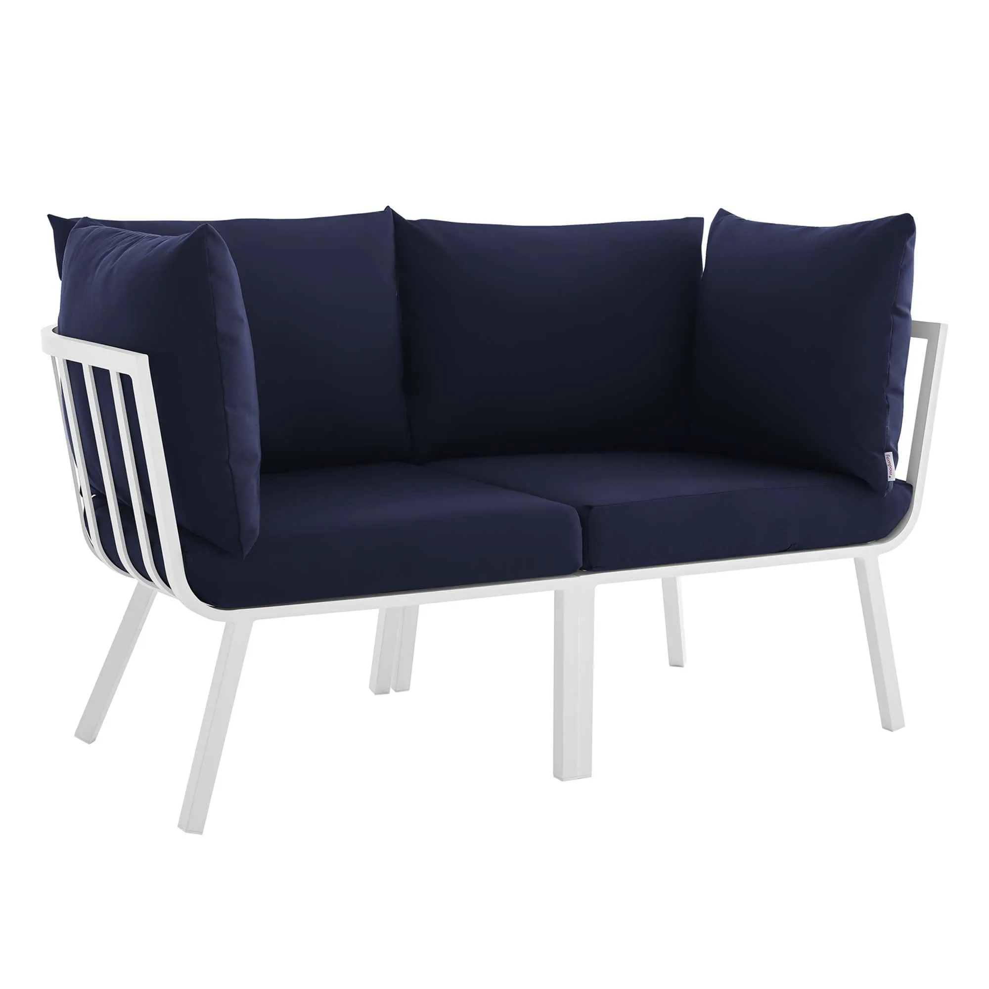 Riverside 2 Piece Outdoor Patio Aluminum Sectional Sofa Set by Modway