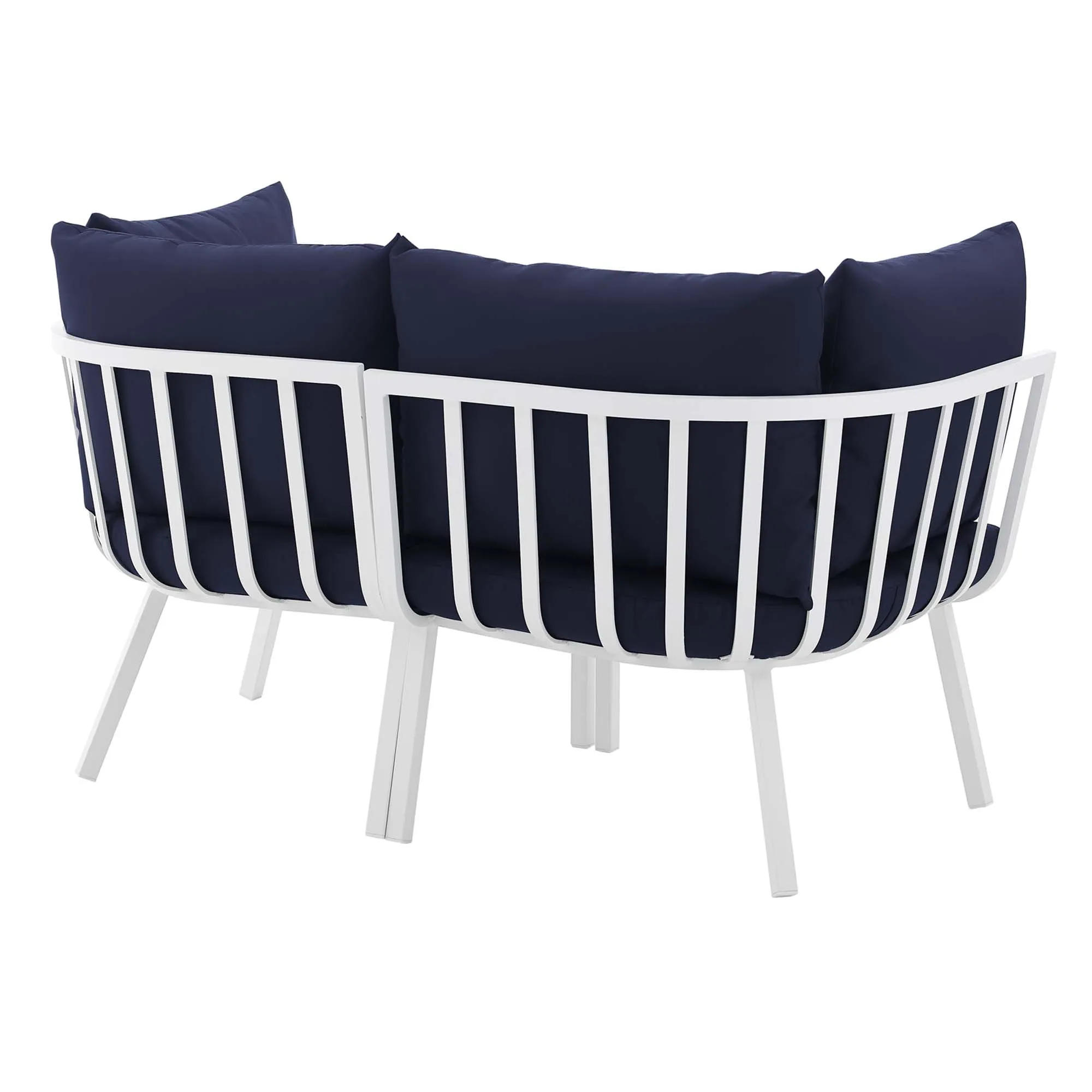 Riverside 2 Piece Outdoor Patio Aluminum Sectional Sofa Set by Modway