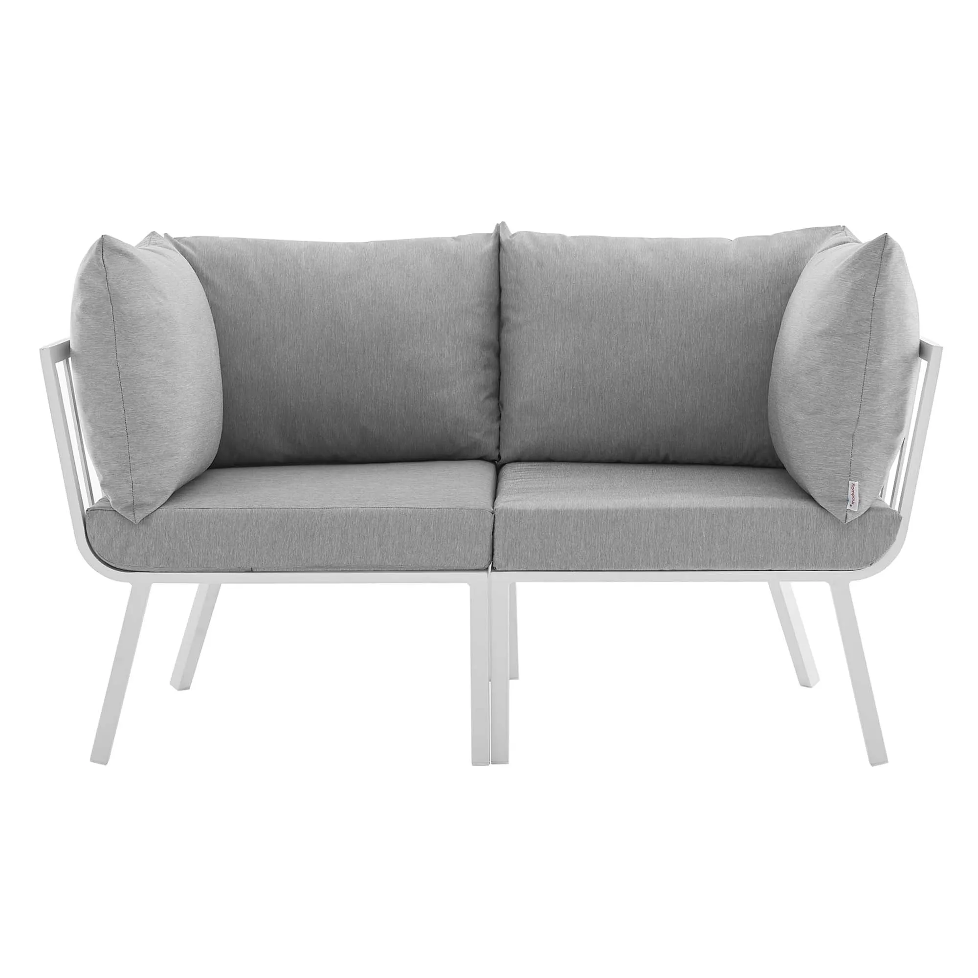 Riverside 2 Piece Outdoor Patio Aluminum Sectional Sofa Set by Modway