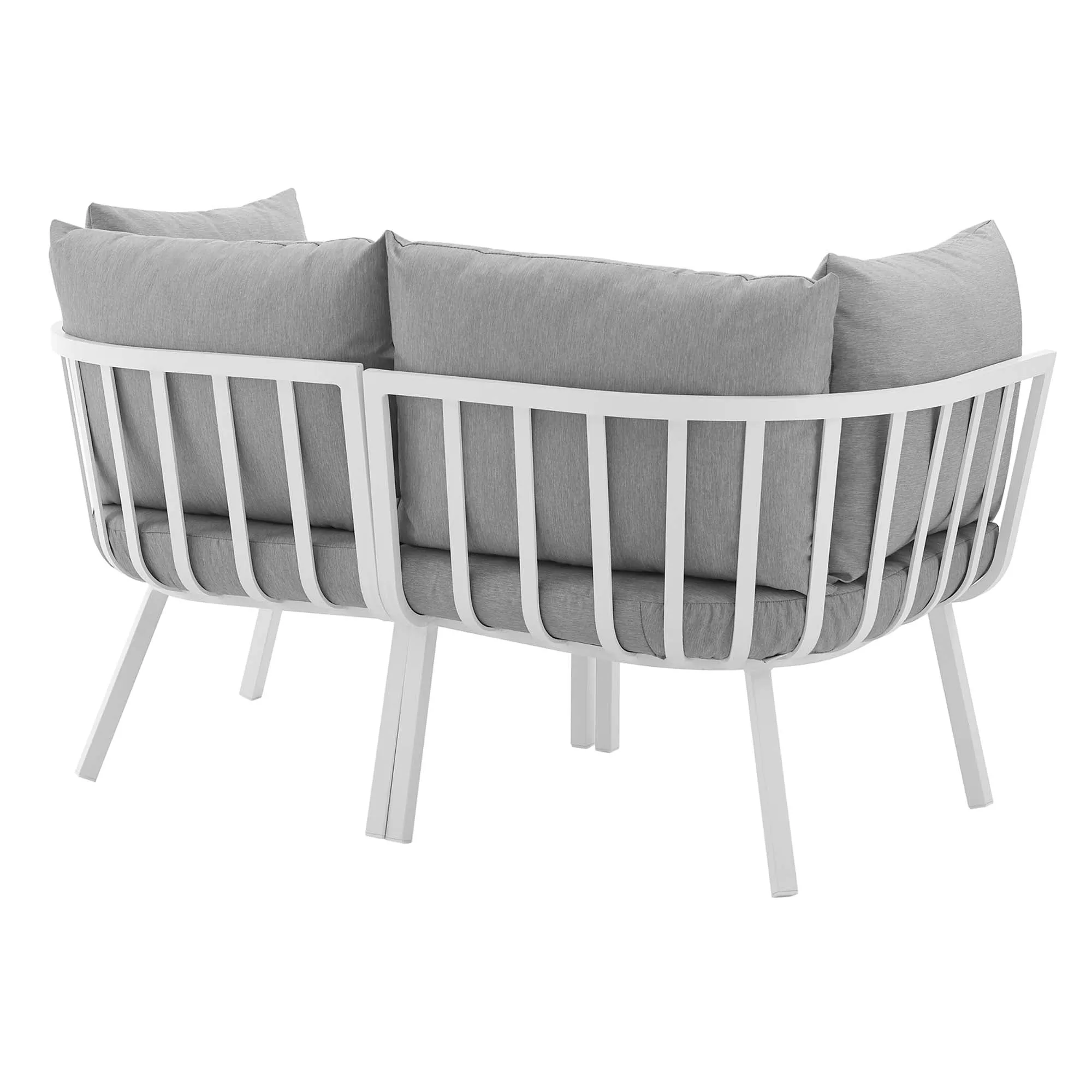 Riverside 2 Piece Outdoor Patio Aluminum Sectional Sofa Set by Modway